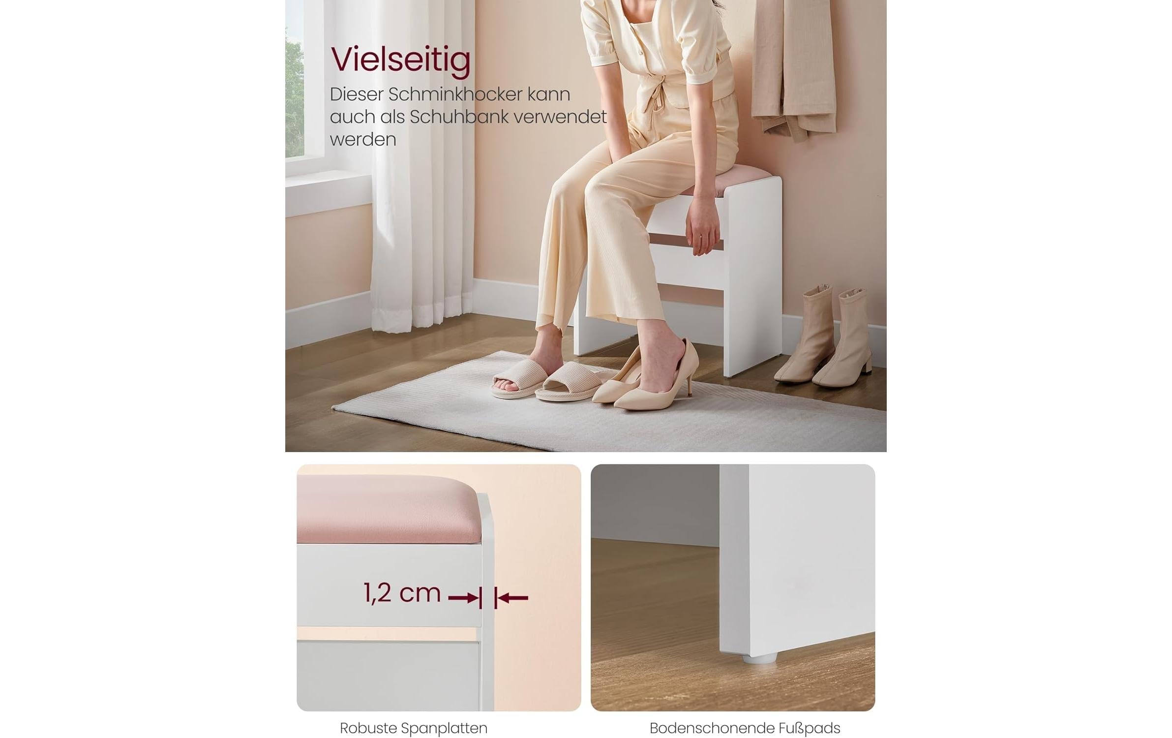 VASAGLE Tabouret »Mitteldichte Holzfaserplatte (MDF)/Spanplatte«