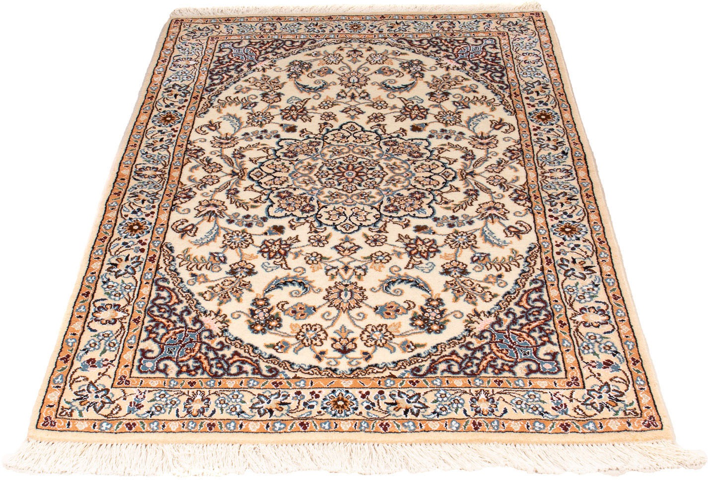 Image of morgenland Orientteppich »Perser - Nain - Royal - 146 x 90 cm - beige«, rechteckig, 10 mm Höhe, Wohnzimmer, Handgeknüpft, Einzelstück mit Zertifikat bei Ackermann Versand Schweiz