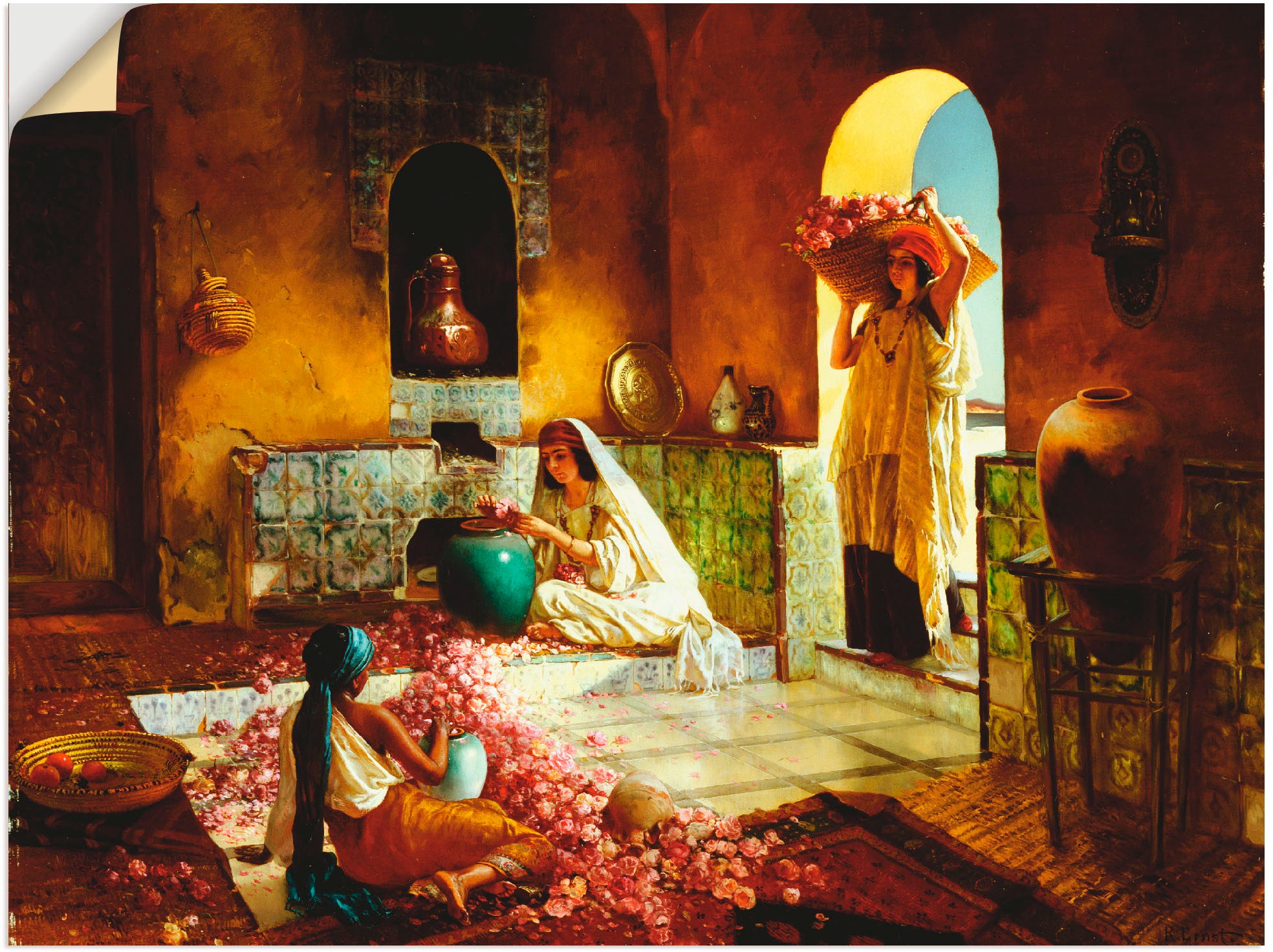 Image of Artland Wandbild »Die Rosenernte.«, Frau, (1 St.), in vielen Grössen & Produktarten -Leinwandbild, Poster, Wandaufkleber / Wandtattoo auch für Badezimmer geeignet bei Ackermann Versand Schweiz