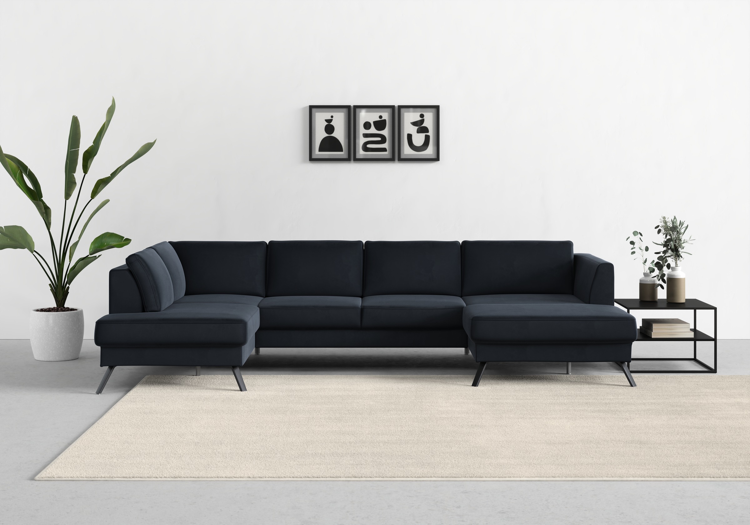 sit&more Wohnlandschaft »Lindholm U-Form«, mit Sitztiefenverstellung und Federkern