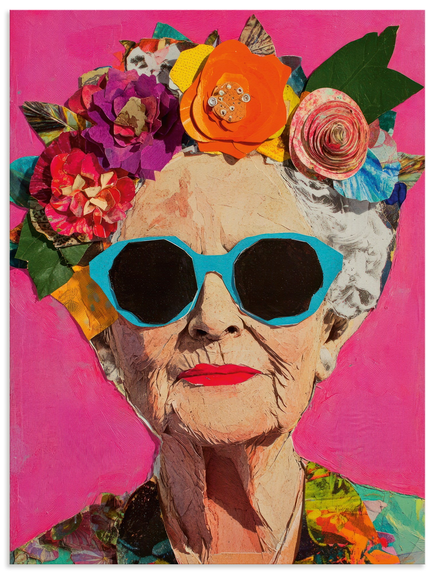 Image of Artland Wandbild "Wild und fabelhaft, Frau mit Blumenkranz" Bilder von Frauen 1 Stk. tlg. als Alubild, Leinwandbild, Poster, Wandaufkleber in verschied. Grössen
