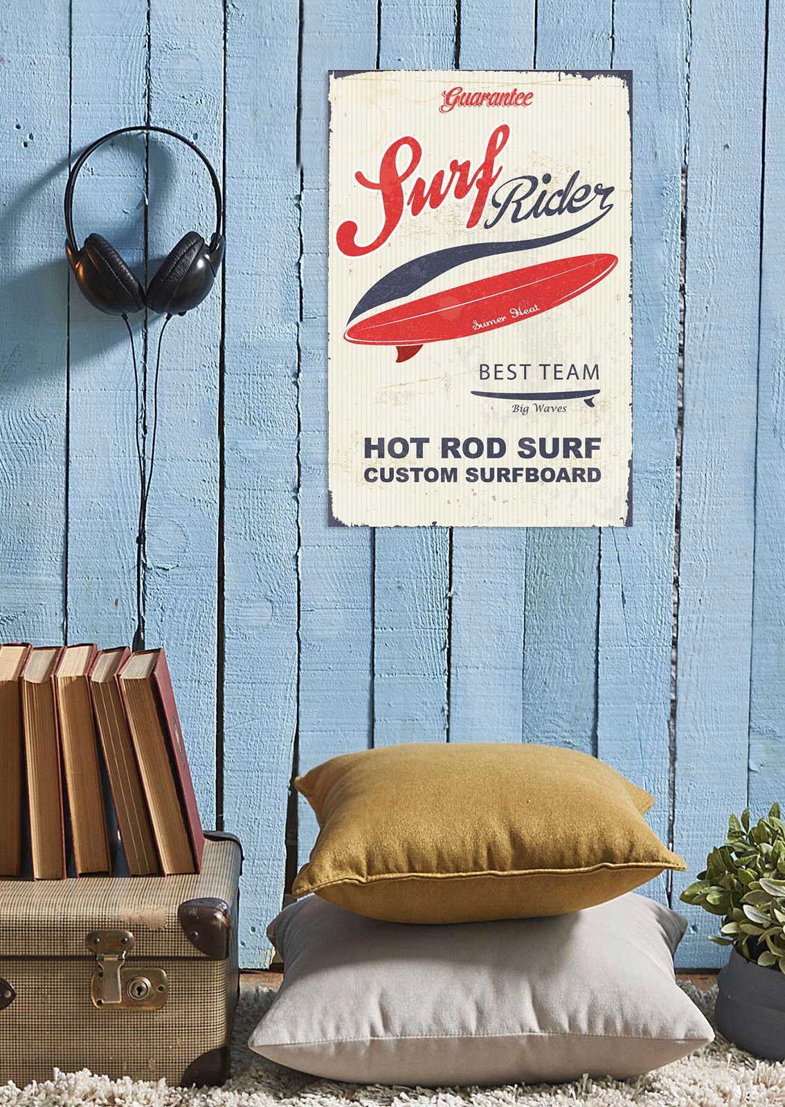 Image of queence Metallbild "Surf Rider" 1 Stk. tlg. Stahlschilder