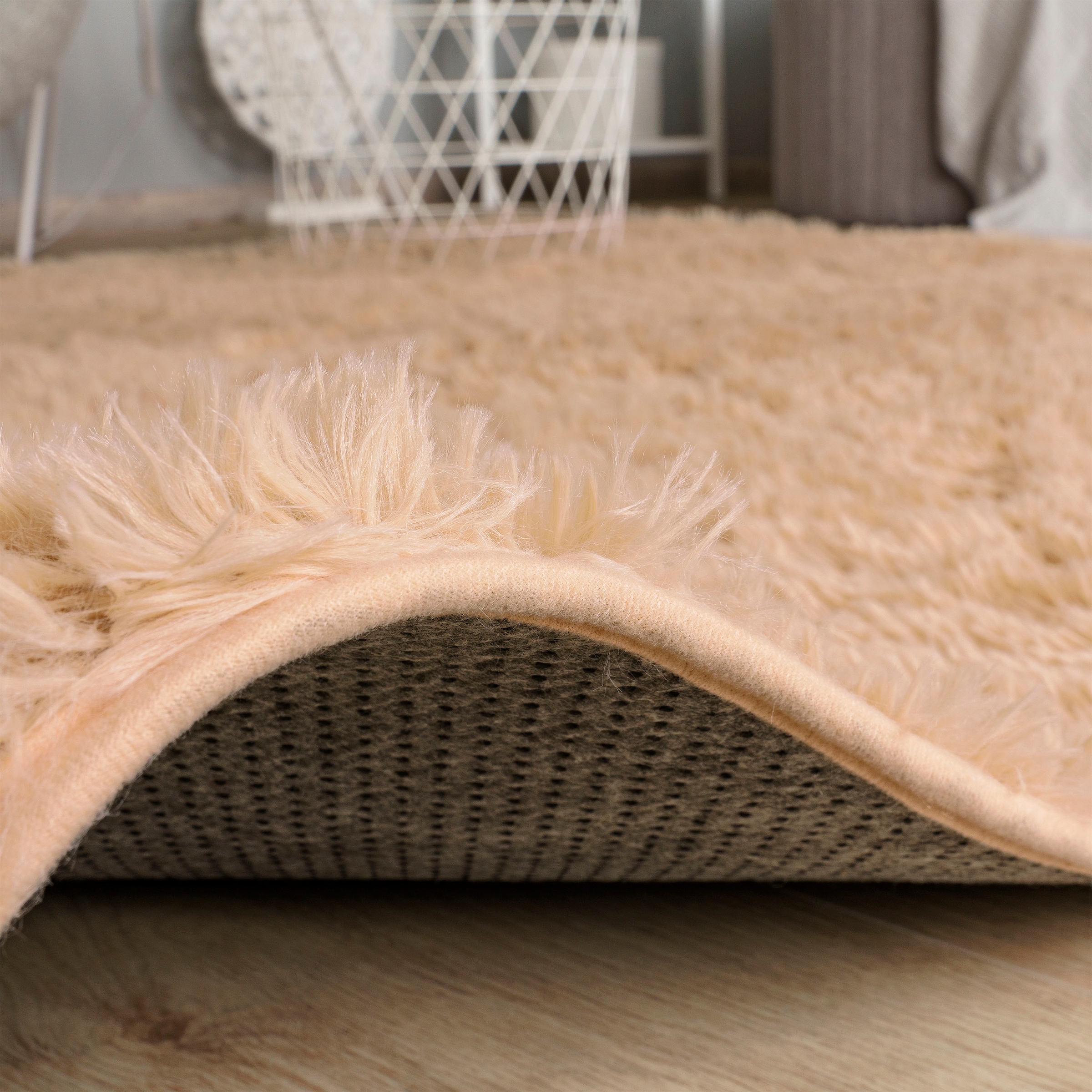Hochflor-Teppich »Serville«, rechteckig, 37 mm Höhe, Kuschelteppich, Uni Farben, sehr weicher Flor, Wohnzimmer