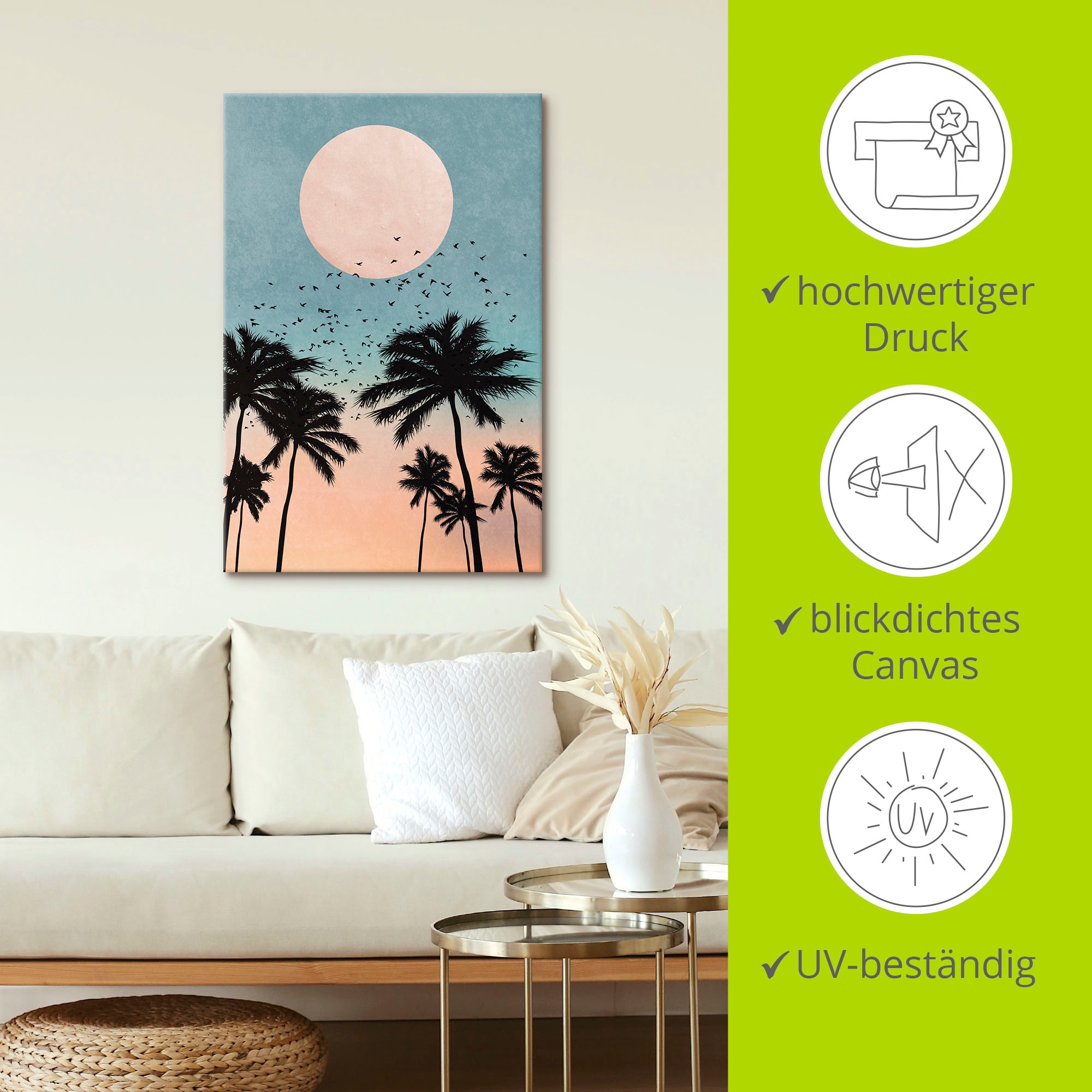 Artland Tableau sur toile »Sonnenaufgang« 1 cuis tlg. auf Holzrahmen gespannt