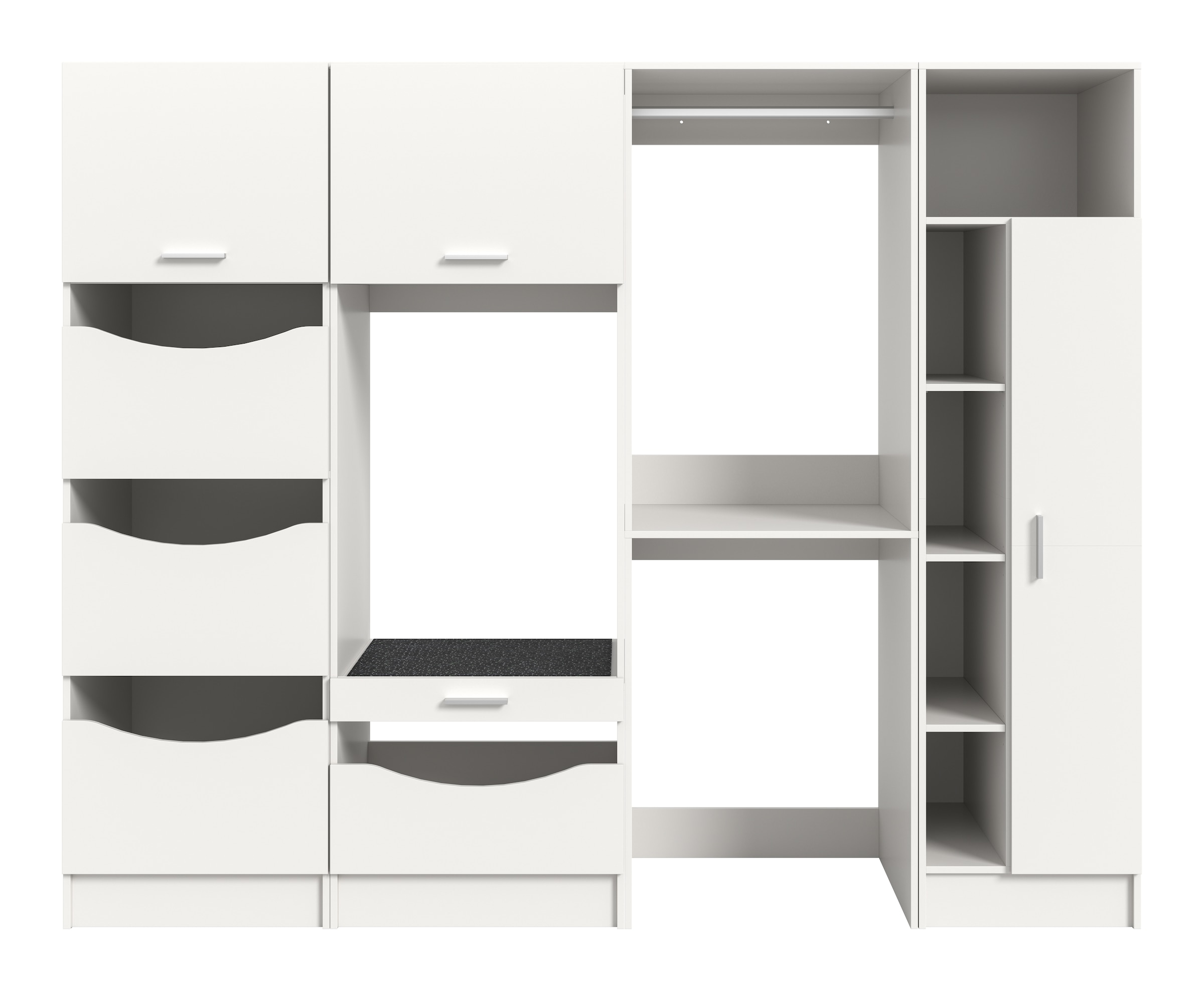 welltime Badmöbel-Set »FALAS, TOPSELLER!, 4-teilig, Hauswirtschaftsraum Set, Breite 248 cm« 1x Wäsche-, 2x Waschmaschinenumbau- & 1xMehrzweckschrank, 