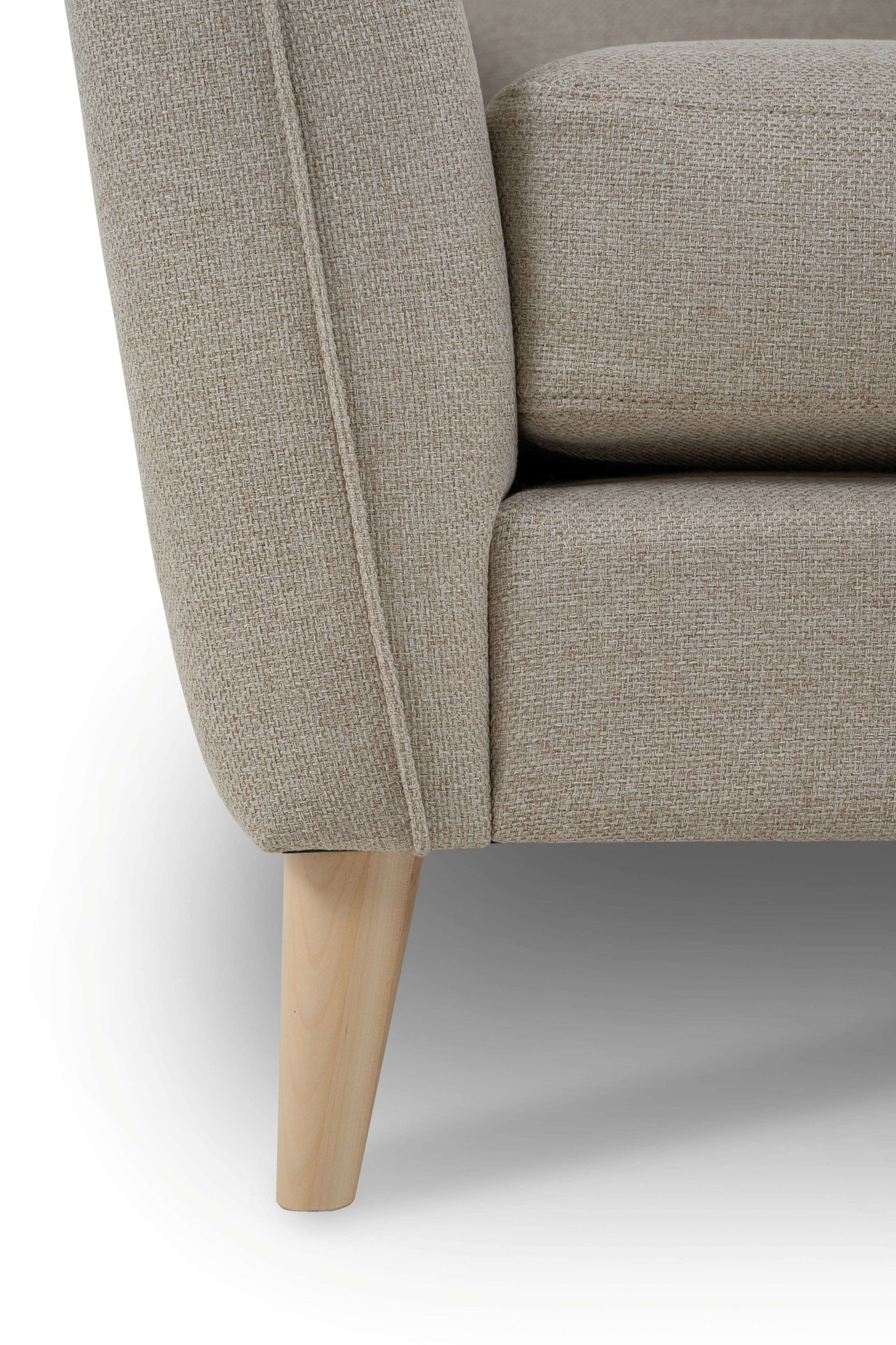 Home affaire 3-Sitzer »MARSEILLE 3er Sofa 206 cm, Cord, Flachgewebe, Struktur, Webstoff«, Massivholzbeine Eiche, Landhausstil, Wellenunterfederung