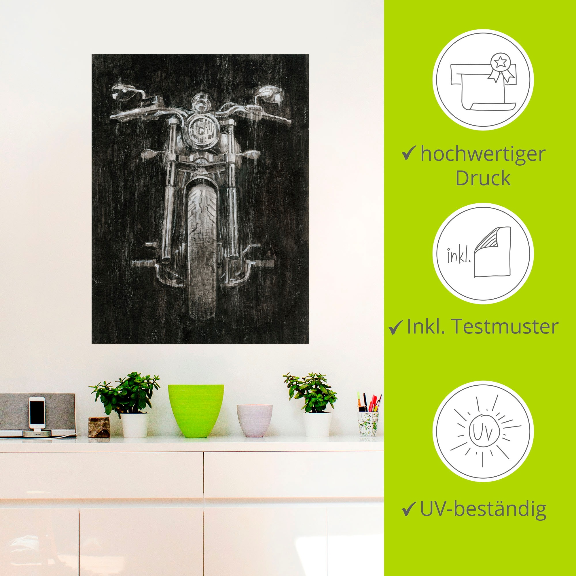 Artland Wandbild »Eisernes Pferd I«, Motorräder & Roller, (1 St.), als Poster, Wandaufkleber in verschied. Grössen