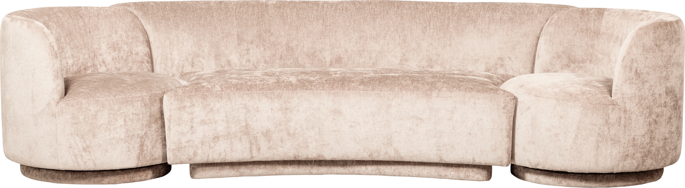WOOOD Loungesofa »Combi Popular Chenille-Bezug organische Form H 72 x B 290 x T 97 cm« Mit 2 sessel, Tragkraft 400 kg, Maximale Verschleissfestigkeit