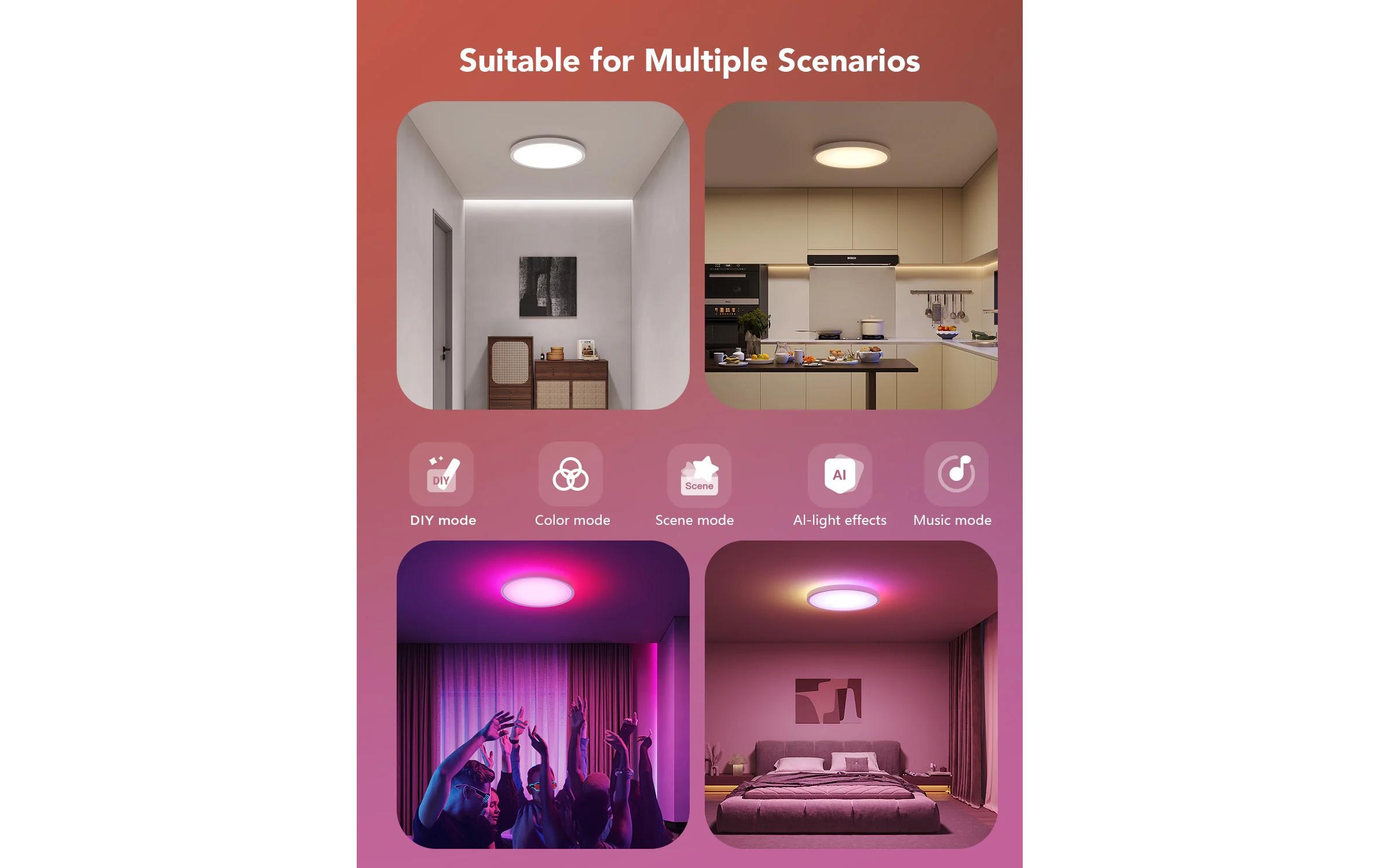 Govee Lampe LED intelligente »30 cm, 24 W, 2400 lm, RGBWW + RGBIC«