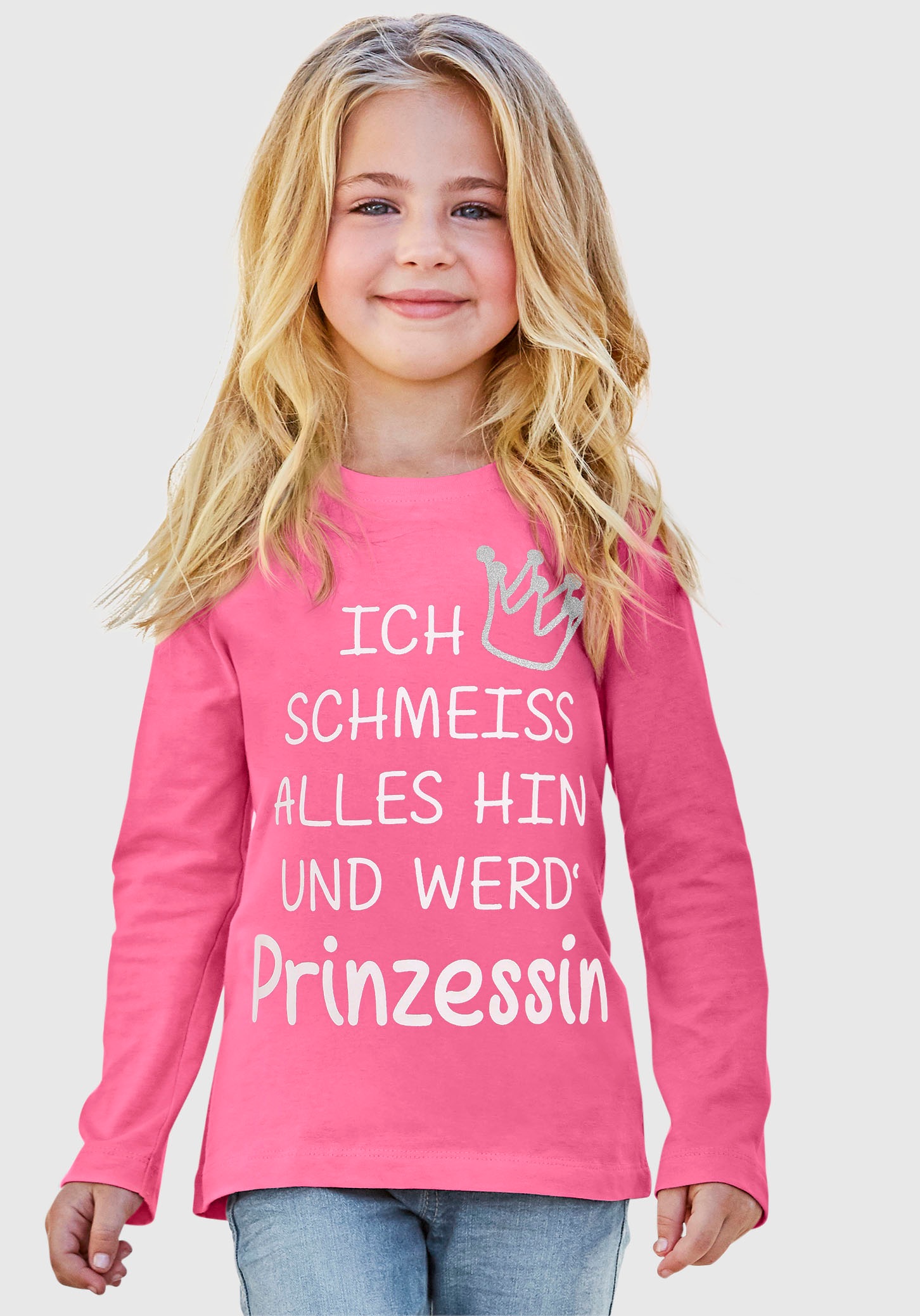 Image of KIDSWORLD Langarmshirt »Prinzessin«, mit Glitzerdruck bei Ackermann Versand Schweiz