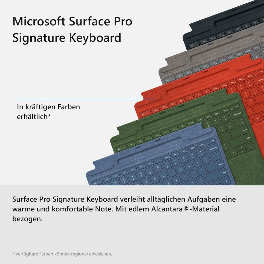 Microsoft Tastatur »Sufrace Pro Signature Cover 8XA-00005«, (Funktionstasten), Passend für Surface Pro 9, Pro 8 und Pro X