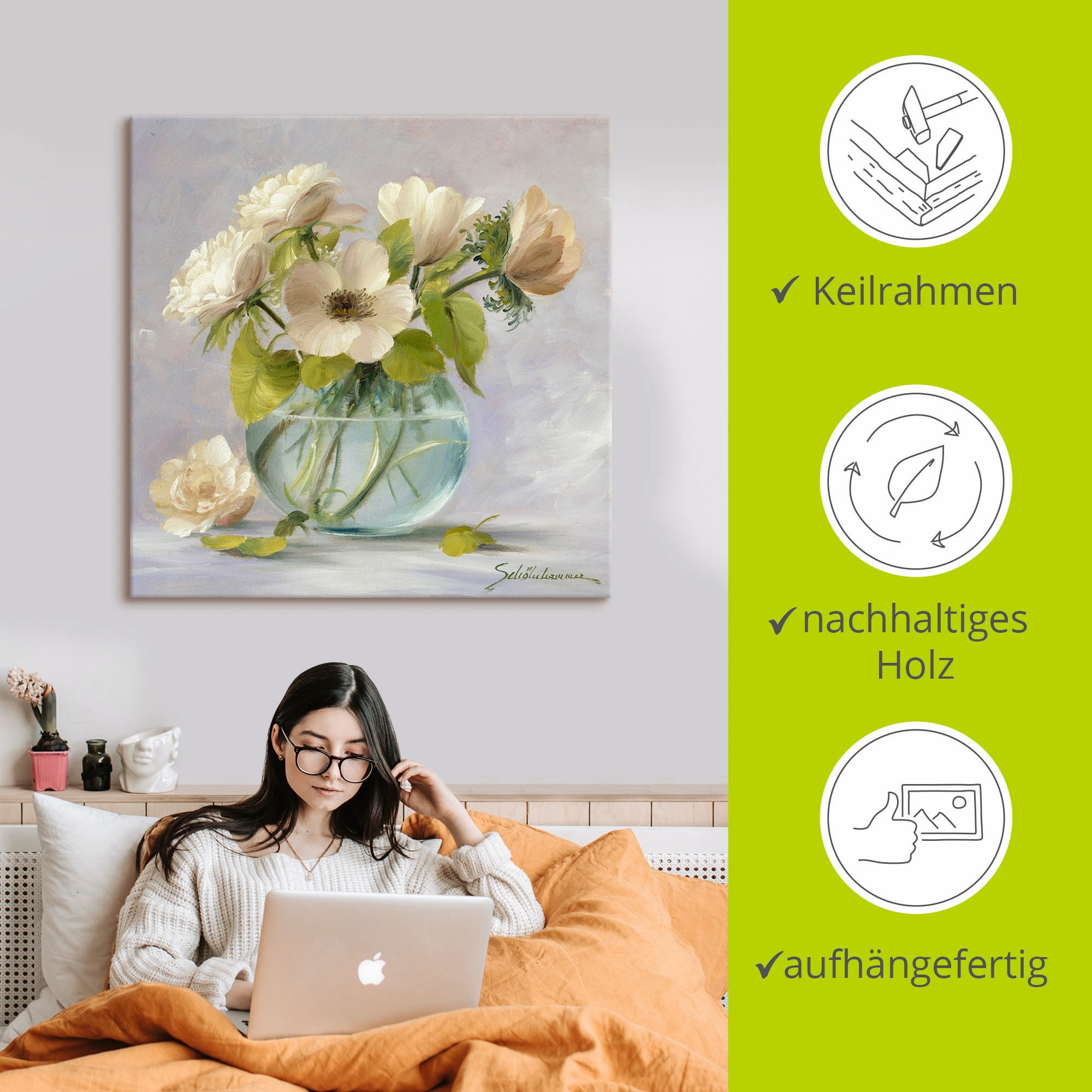 Artland Wandbild »Gelbe Windröschen«, Blumen, (1 St.), als Leinwandbild, Poster in verschied. Grössen