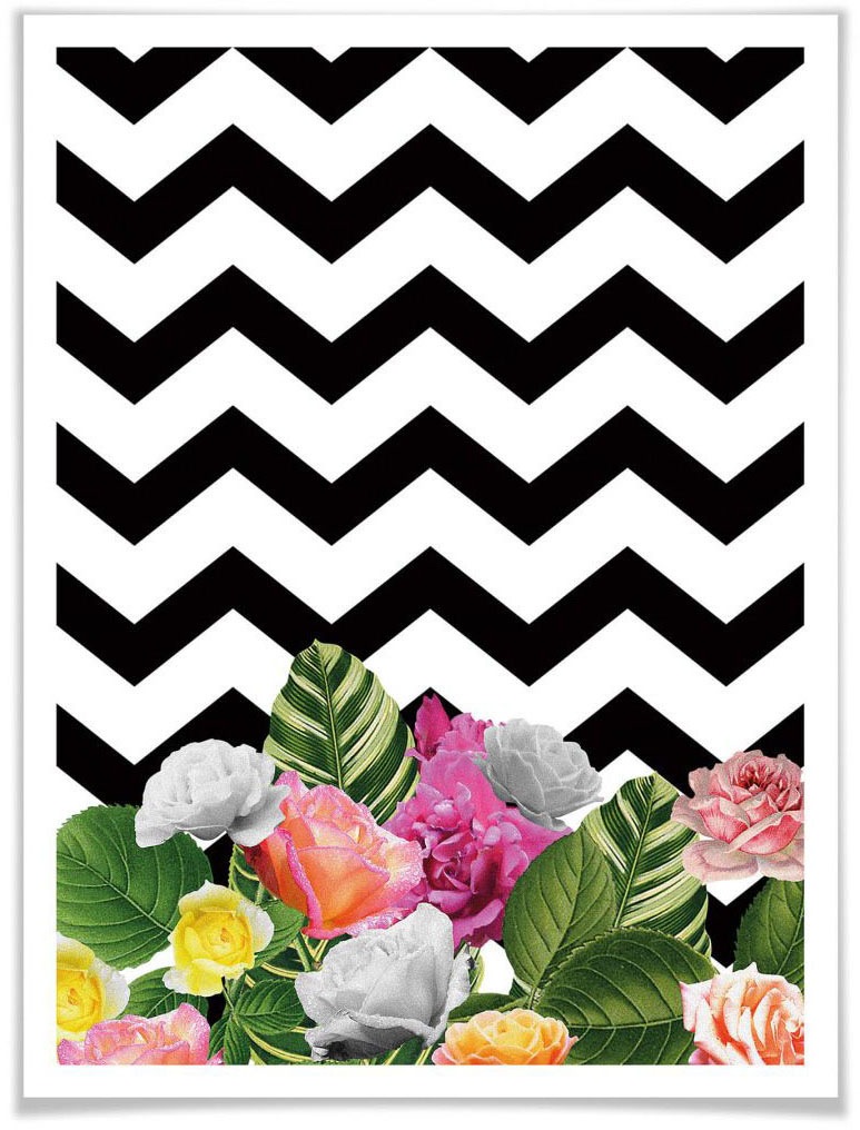 Image of Wall-Art Poster »Chevron Floral«, Schriftzug, (1 St.) bei Ackermann Versand Schweiz