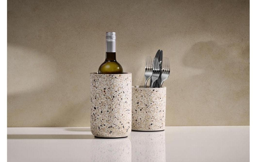 APS Outdoor-Flaschenkühler »Flaschenkühler -TERRAZZO-, Ø 12,5 cm, Höhe ca. 19 cm, Beton« in Terrazzo Optik