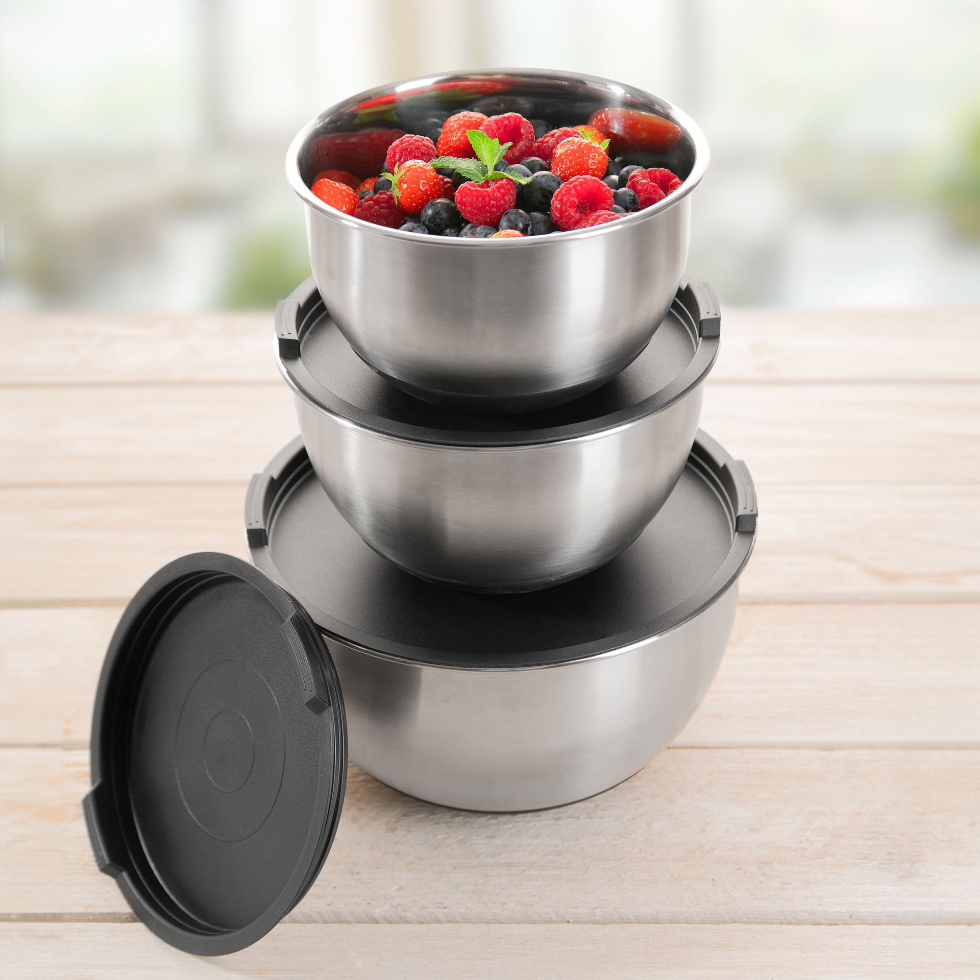 Genius Hachoir »Edelstahl-Schüsseln inkl. Nicer Dicer Speed, Set 15-tlg.« zum Aufbewahren, Zubereiten und Transportieren von Speisen