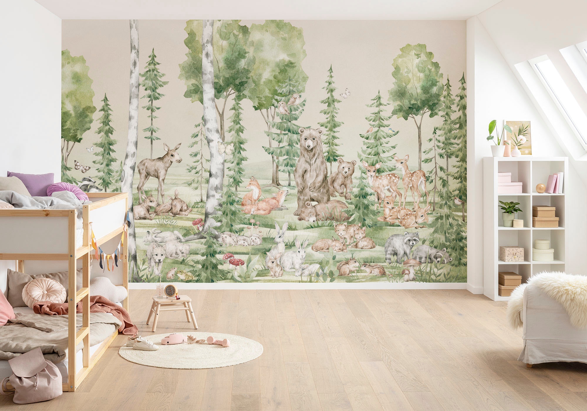 Image of Komar Fototapete "Digitaldruck Vlies - Cuddly Buddies - Grösse 400 x 250 cm" bedruckt glatt Wohnzimmer, Schlafzimmer