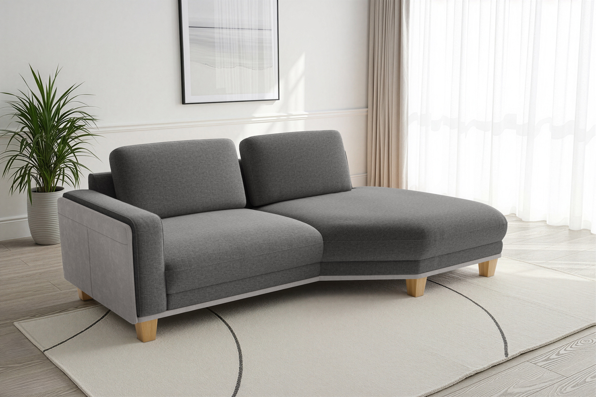 sit&more Ecksofa »Concept« Modernes Sofa in drei Fussfarben zur Auswahl