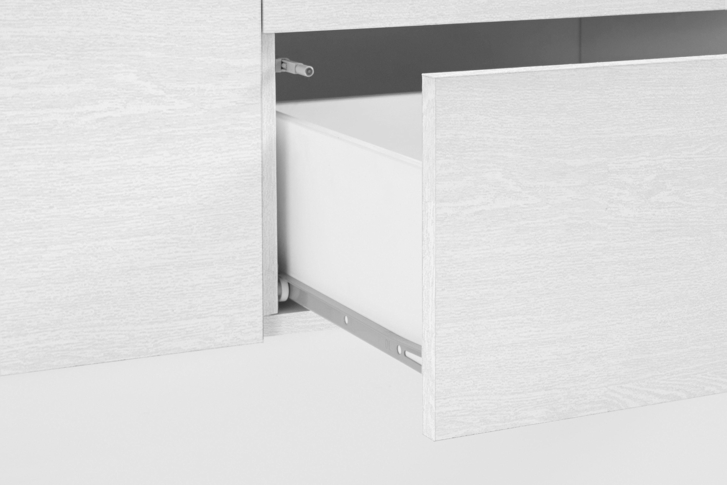 INOSIGN Sideboard »Coro, Kommode, Schrank, Kredenz, grifflos mit Einlegeböden«, 1 Klappe,4 Türen,2 Schubkästen Doppeltiefe, Breite 220