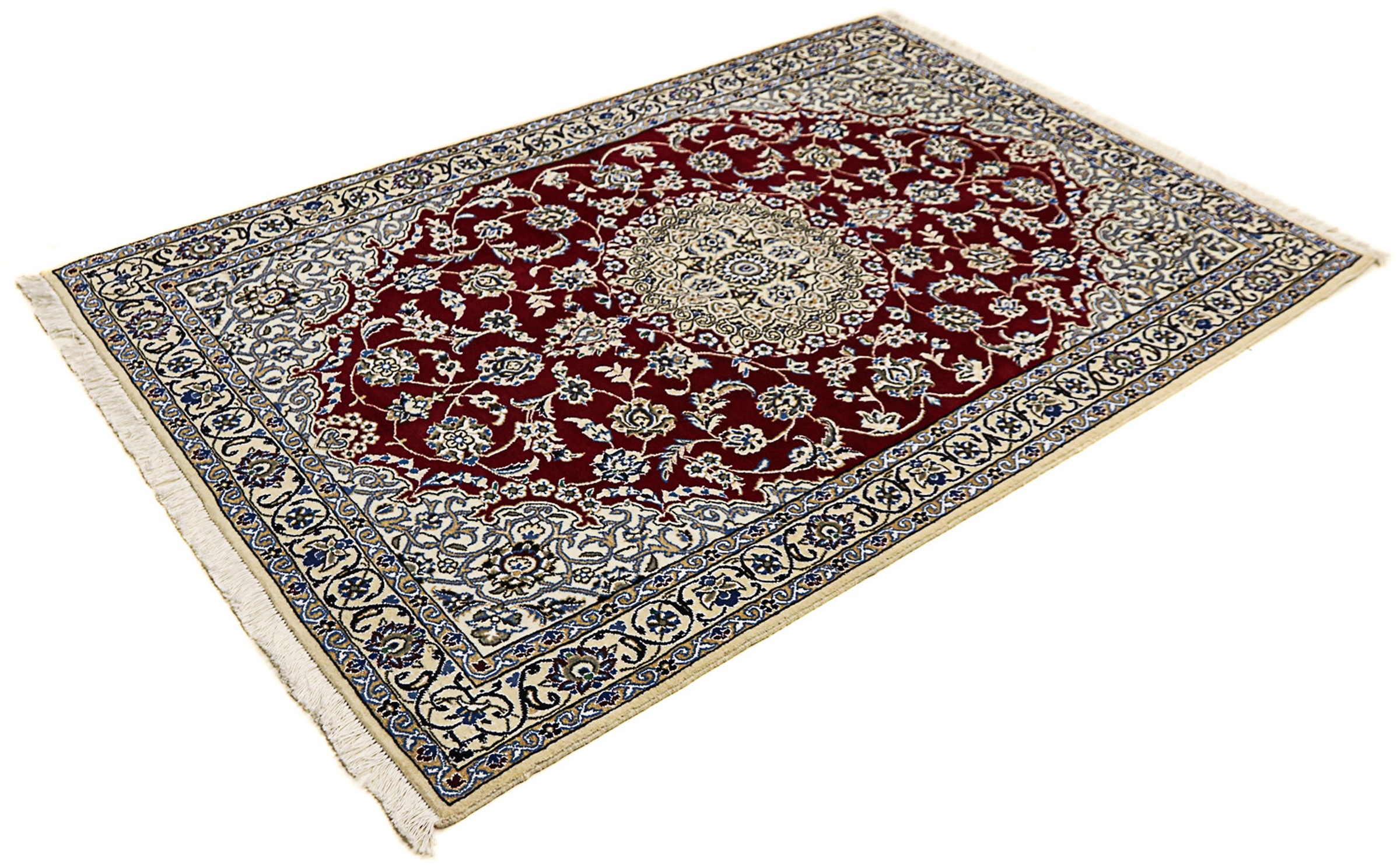 Image of morgenland Orientteppich »Perser - Nain - Royal - 175 x 118 cm - dunkelrot«, rechteckig, 10 mm Höhe, Wohnzimmer, Handgeknüpft, Einzelstück mit Zertifikat bei Ackermann Versand Schweiz