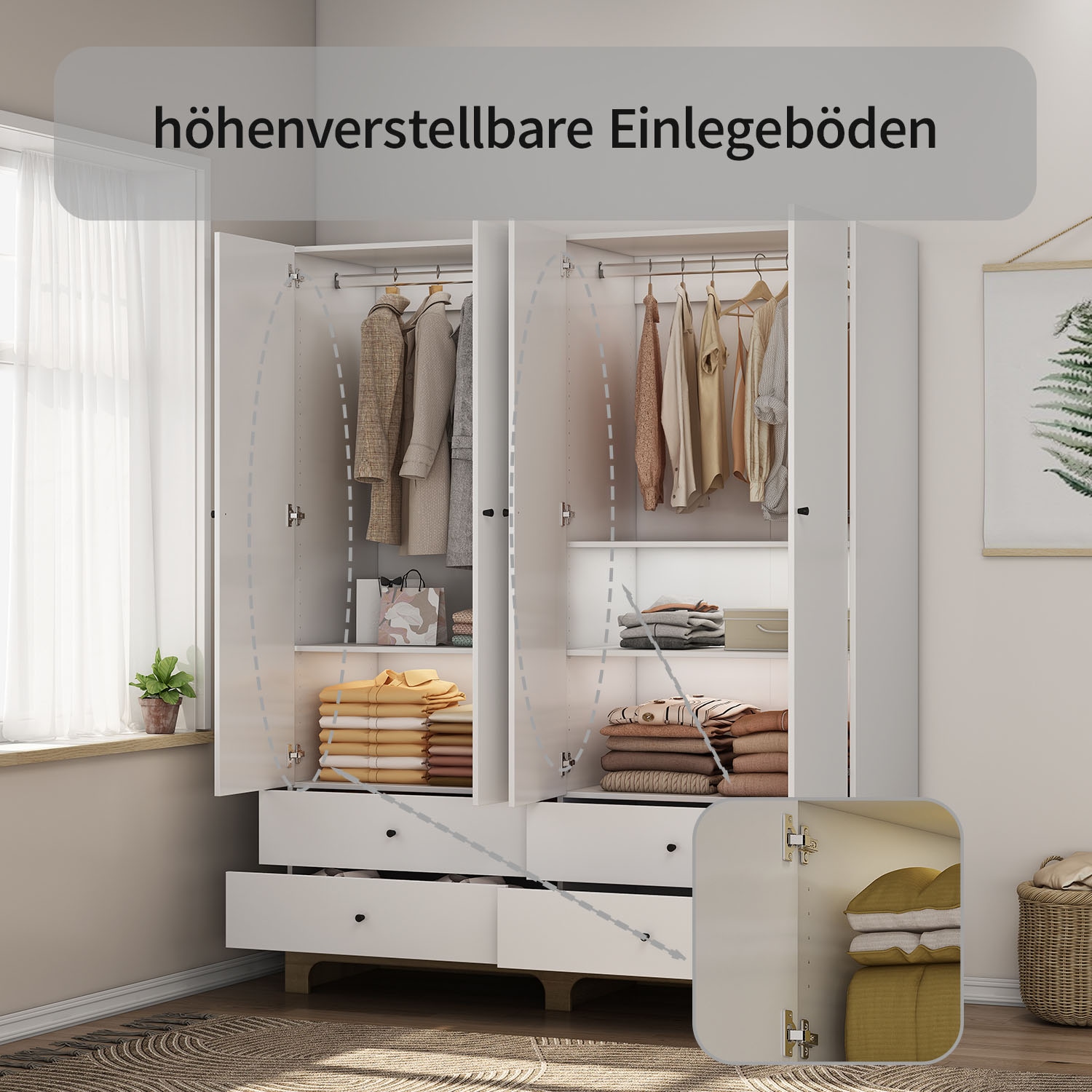 GOODproduct Kleiderschrank »Oslo Schlafzimmerschrank Garderobe weiss Landhaus Bestseller«