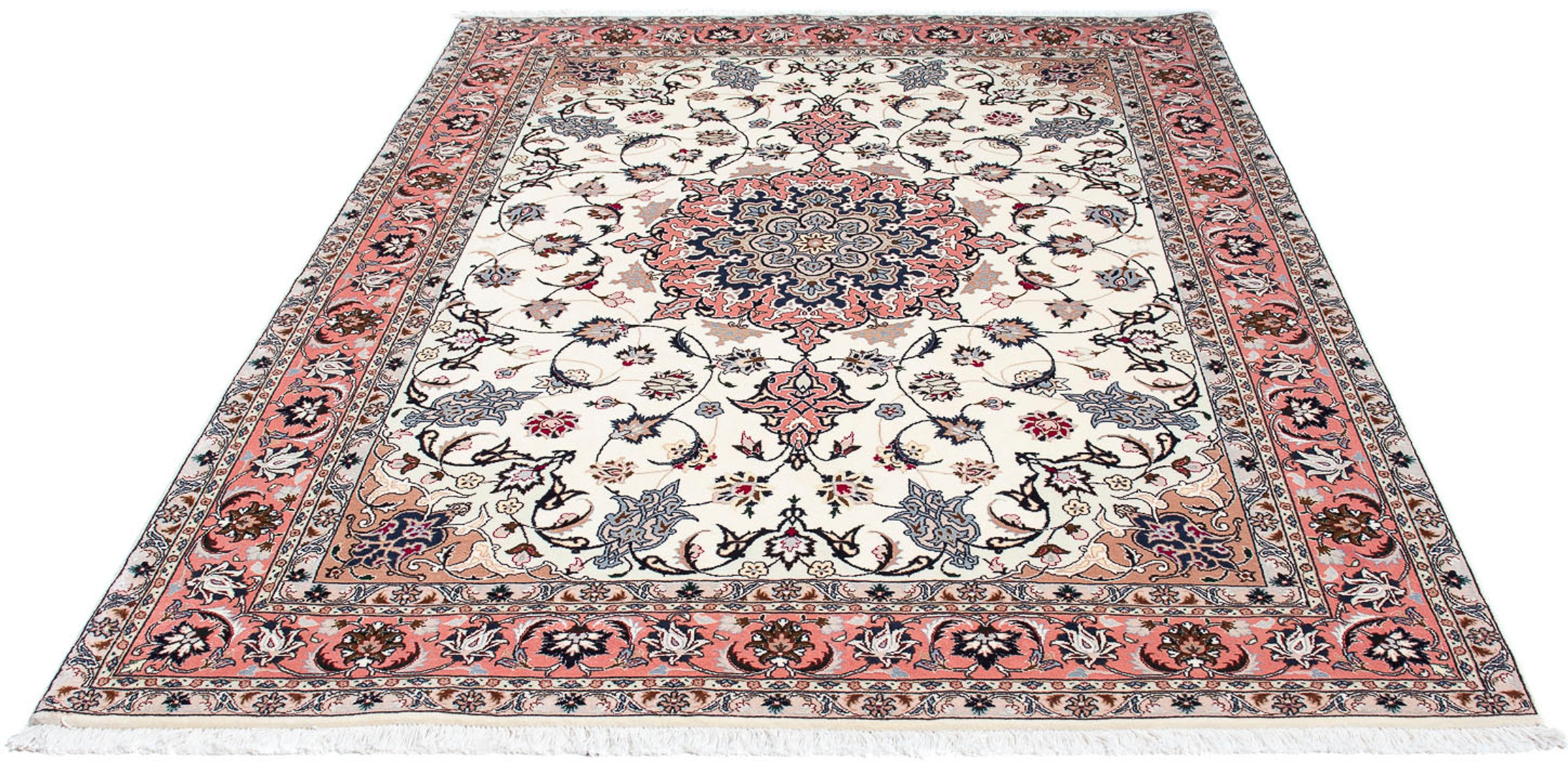 Image of morgenland Orientteppich »Perser - Täbriz - Royal - 211 x 153 cm - beige«, rechteckig, 7 mm Höhe, Wohnzimmer, Handgeknüpft, Einzelstück mit Zertifikat bei Ackermann Versand Schweiz