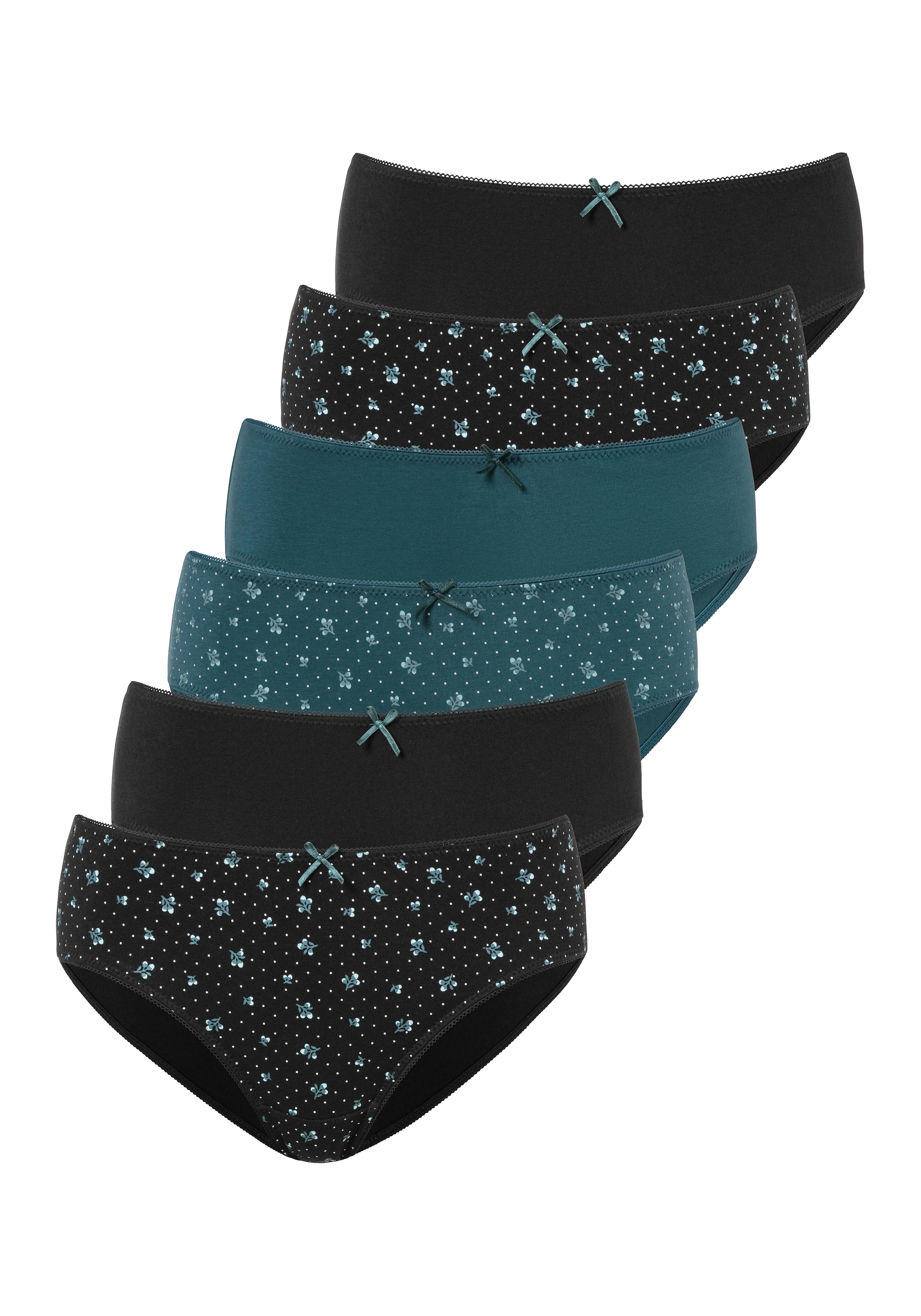 PETITE FLEUR Jazz-Pants Slips, (Set, 6 St., 6er-Pack), aus elastischer Baumwolle