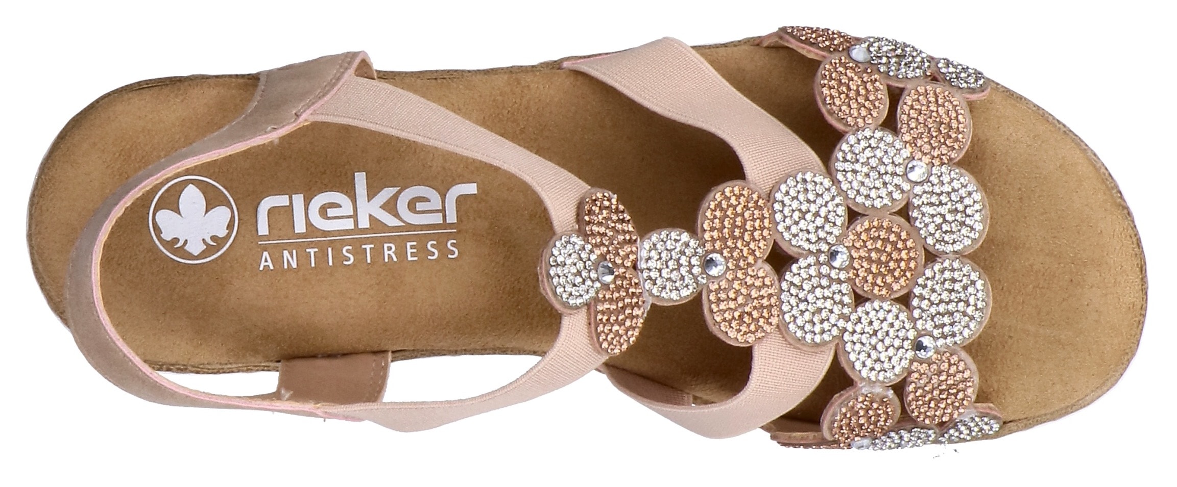 Rieker Sandale  Chaussure à enfiler, chaussure d'été, chaussure de vacances avec pierres pailletées