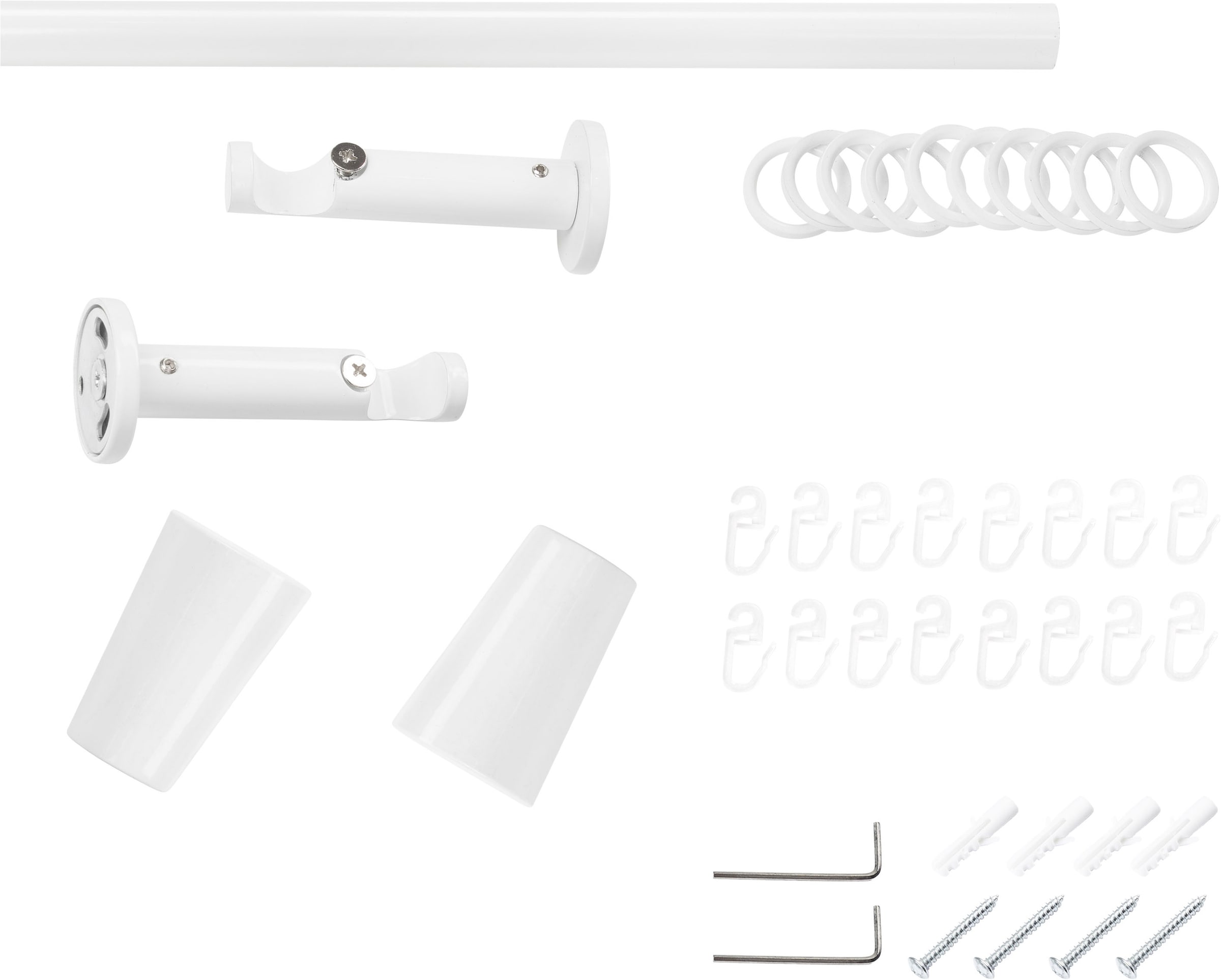SN DECO GROUP Tringle à rideaux Ø 19 mm 1 course-läufig Fixmass;kürzbar