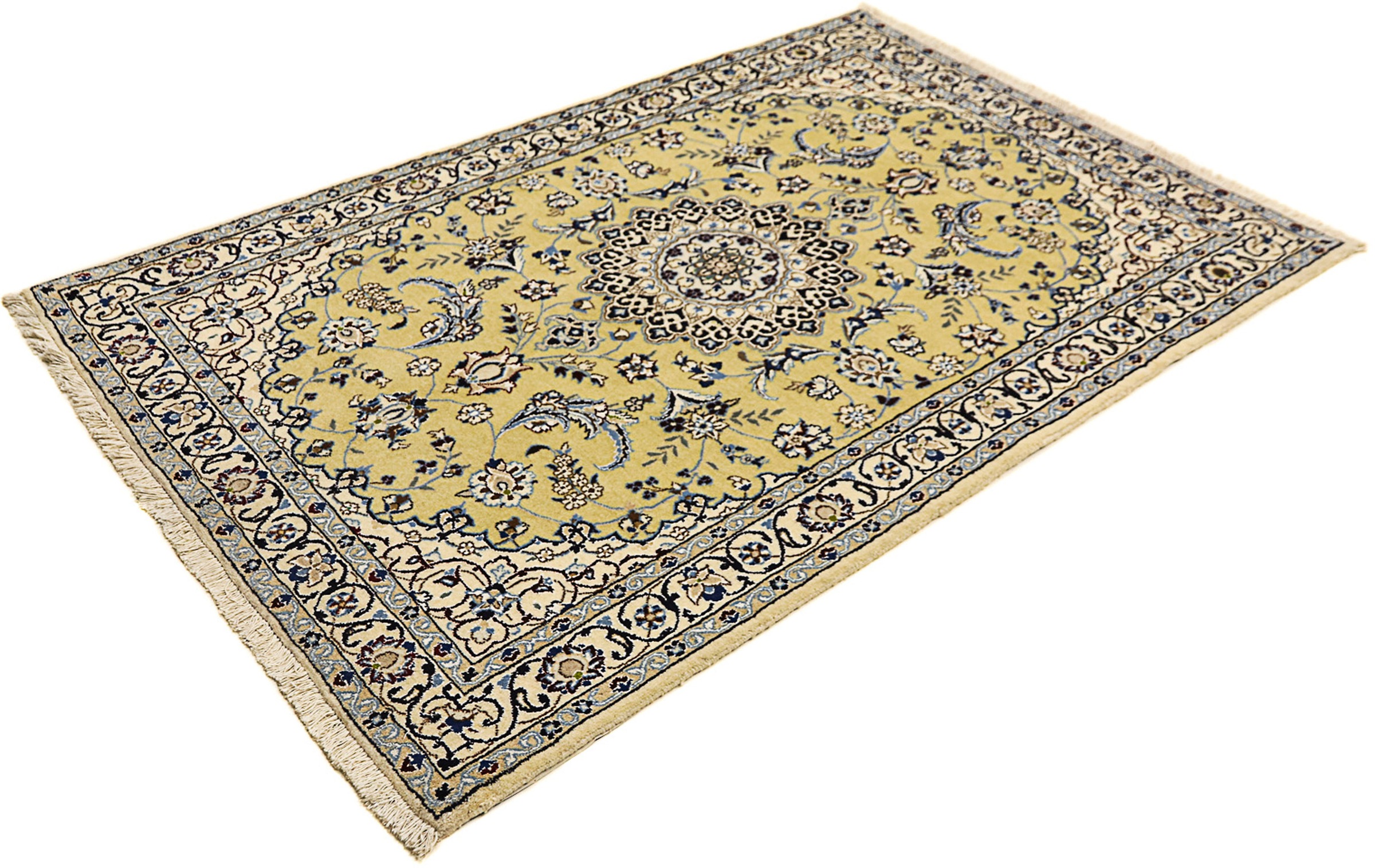 Image of morgenland Orientteppich »Perser - Nain - Royal - 177 x 117 cm - olivgrün«, rechteckig, 10 mm Höhe, Wohnzimmer, Handgeknüpft, Einzelstück mit Zertifikat bei Ackermann Versand Schweiz