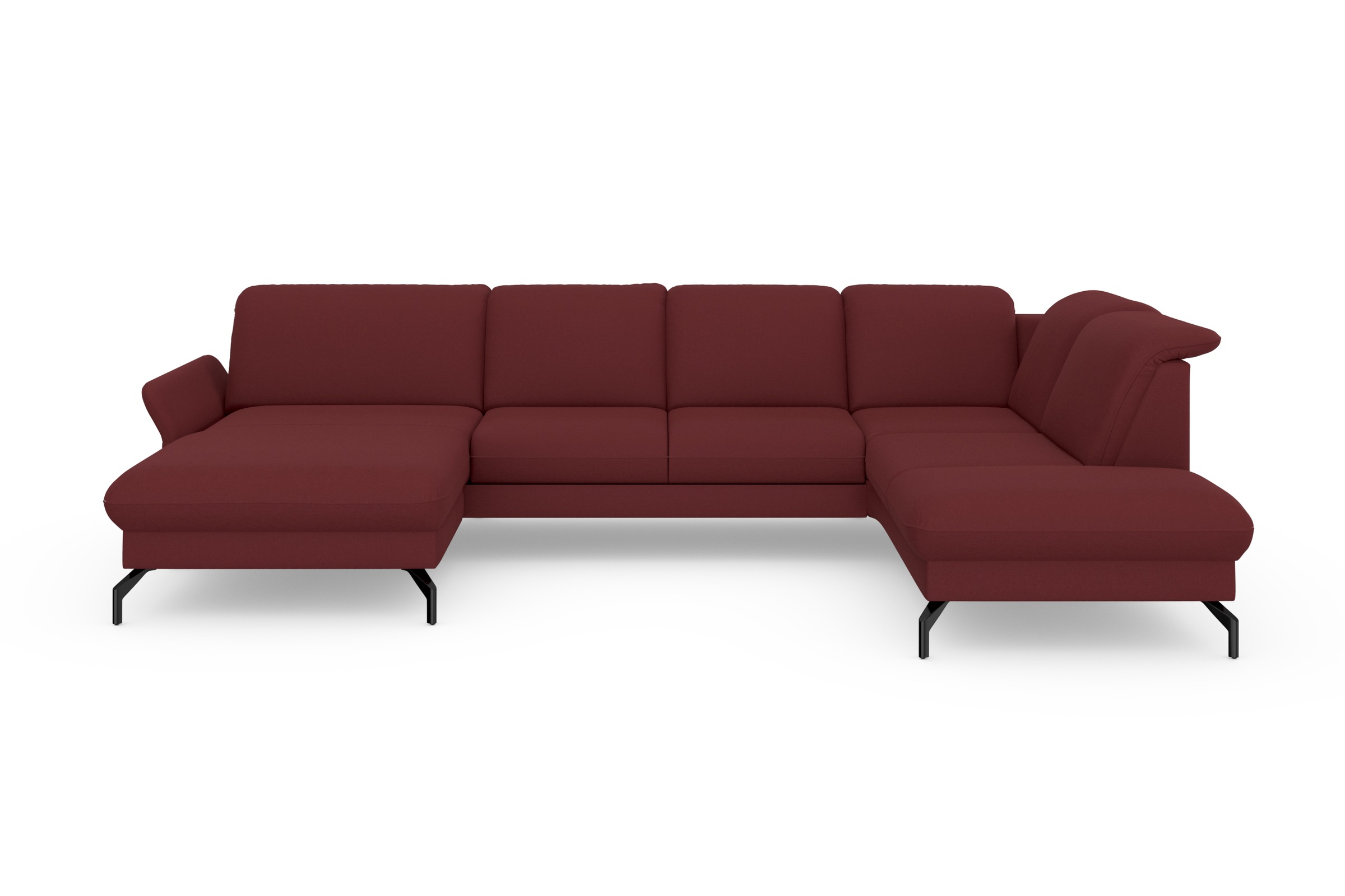 sit&more Wohnlandschaft »Fashion U-Form« wahlweise mit Kopfteilverstellung, Vorziehsitz, motorisch, Metallfüsse