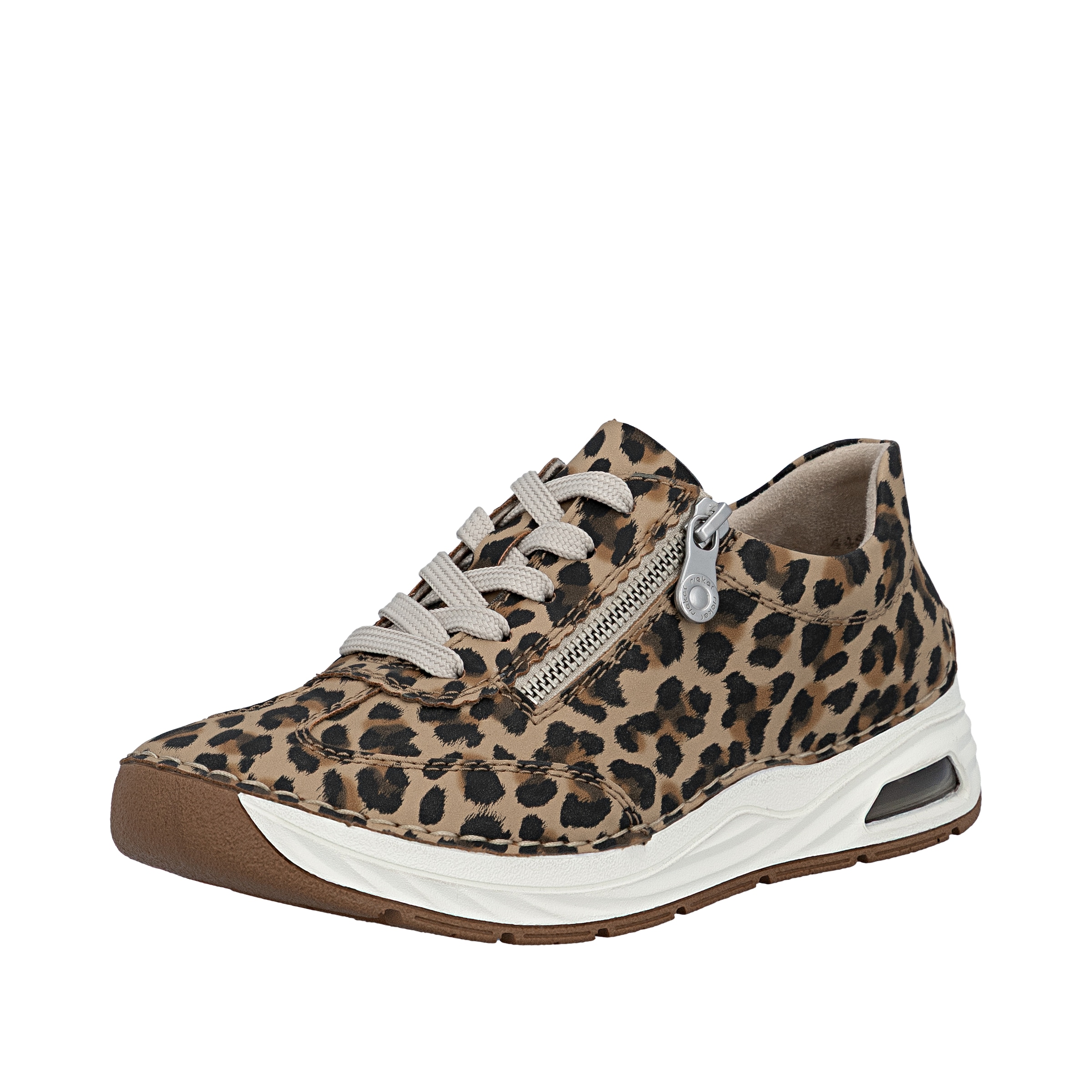 Image of Rieker Sneaker Schnürschuh, Halbschuh Freizeitsneaker im leo-Look