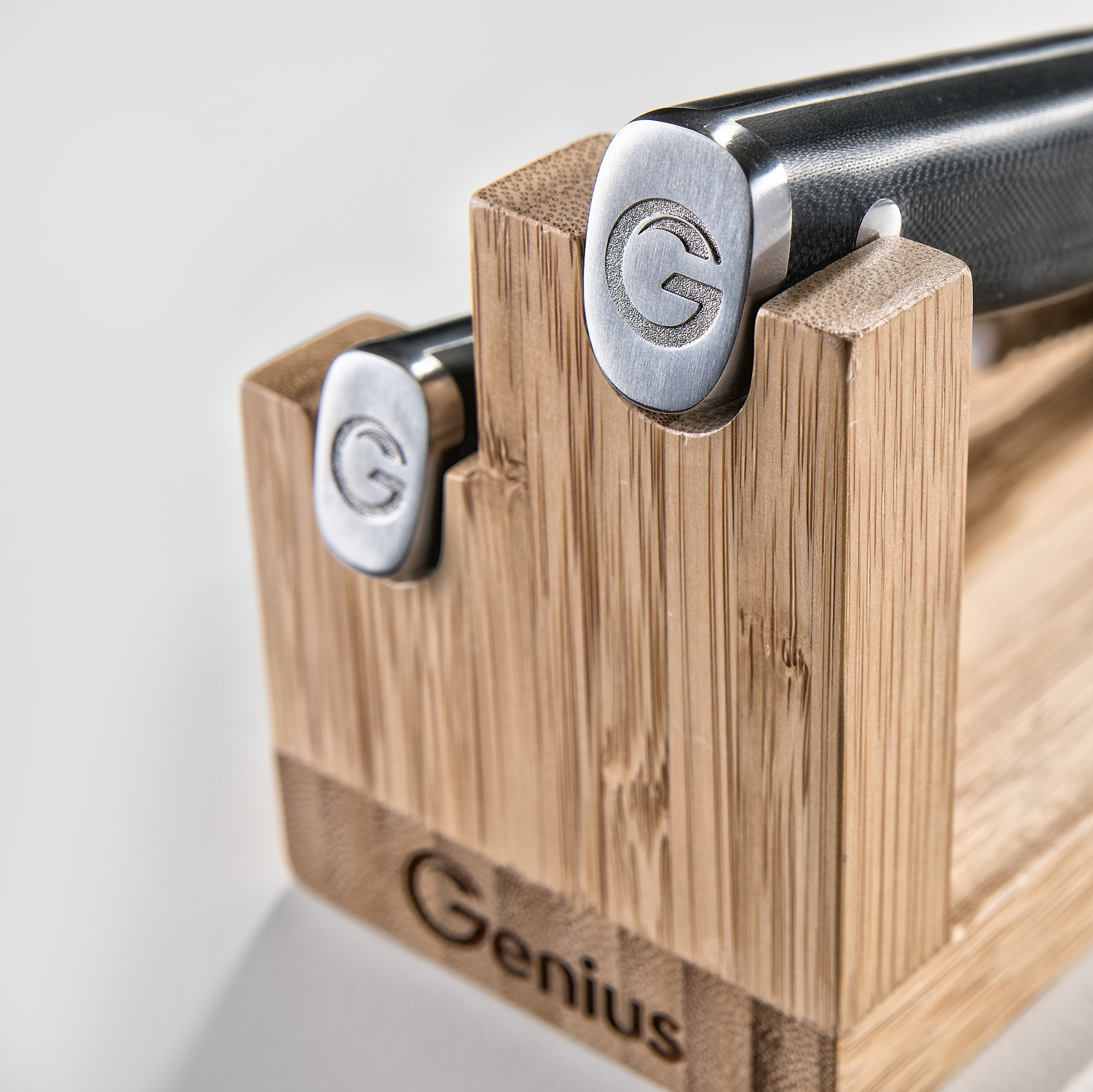 Genius Bloc à couteaux »Nicer Dicer Knife Pro« perfekter Aufbewahrungsort für Messer, Bambus