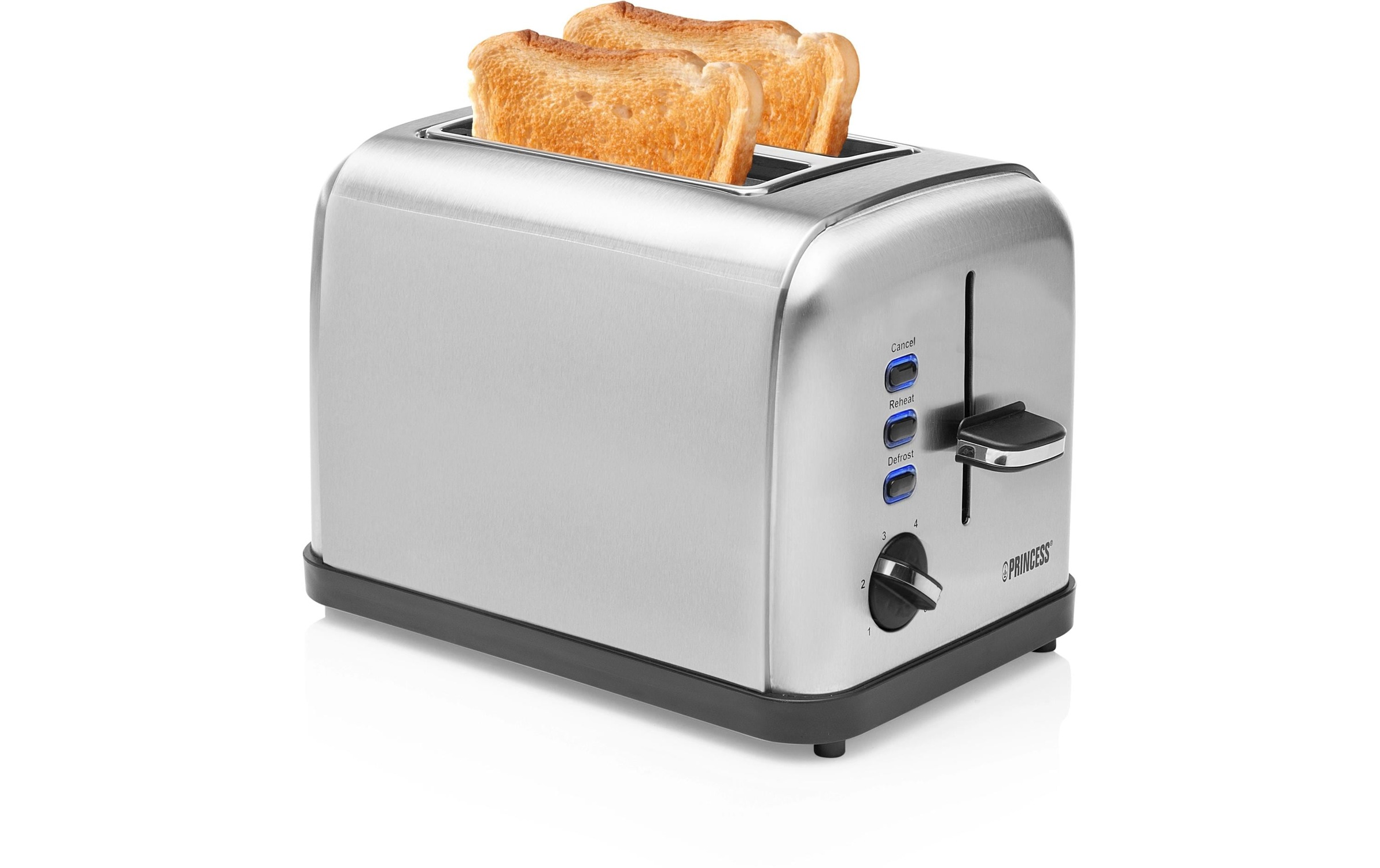 PRINCESS Toaster »Style 2 Silber«, 2 kurze Schlitze, für 2 Scheiben, 850 W