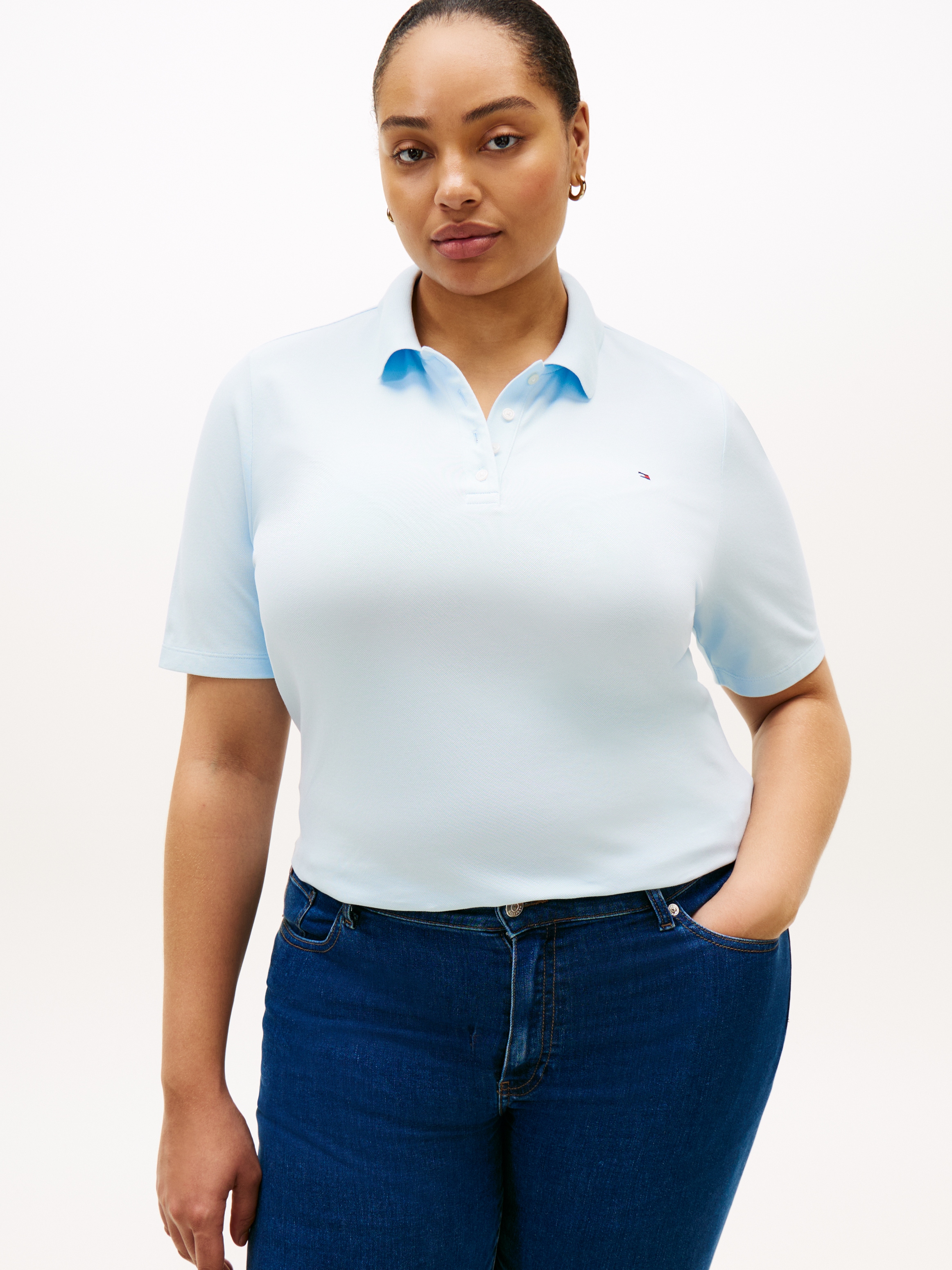 Tommy Hilfiger Curve Poloshirt »CRV 1985 REG PIQUE POLO SS« in grossen Grössen, aus Pique Qualität