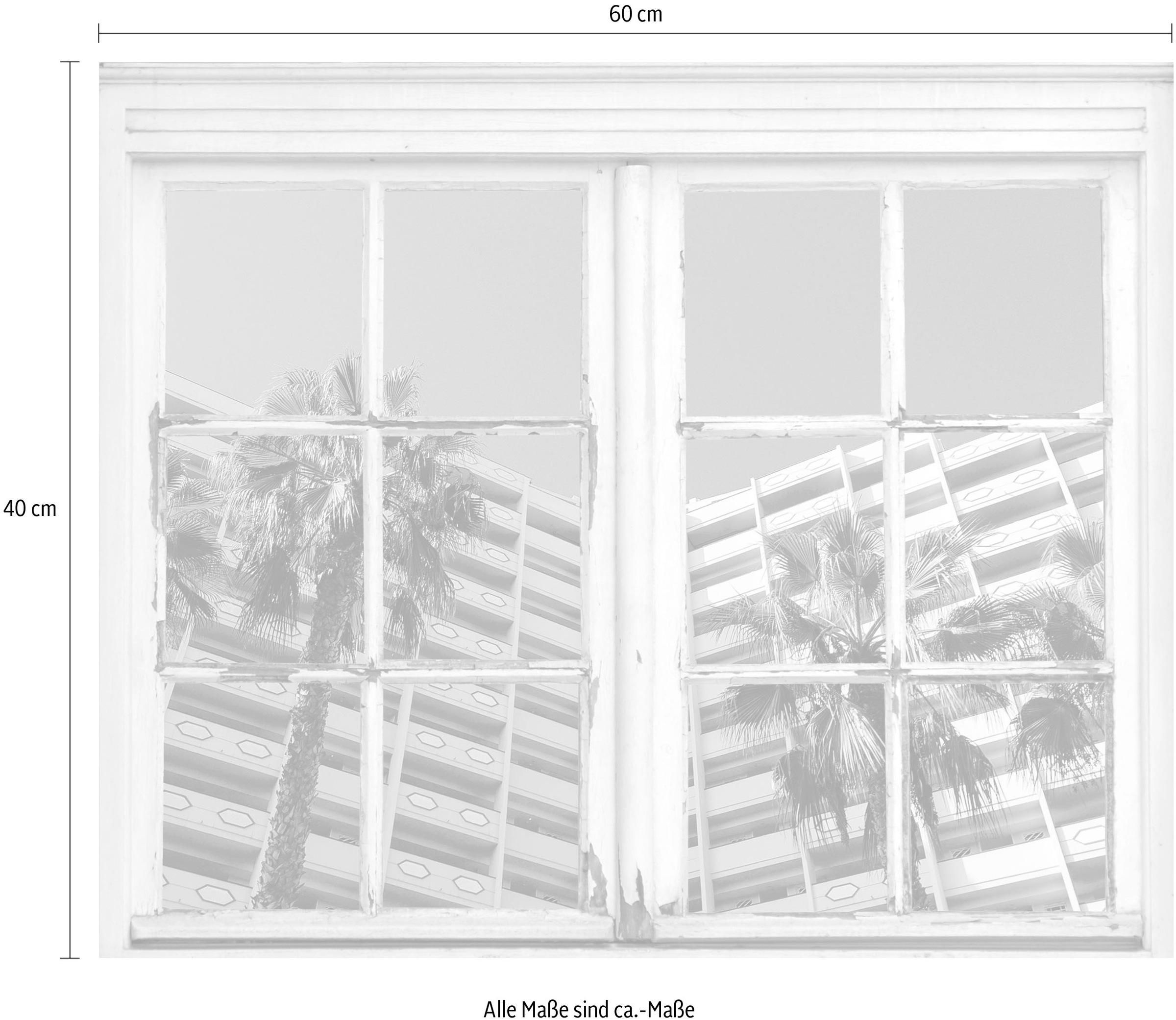 queence Autocollants muraux »Hotel« Wandsticker, Wandbild, selbstklebend, 3D, Fenster