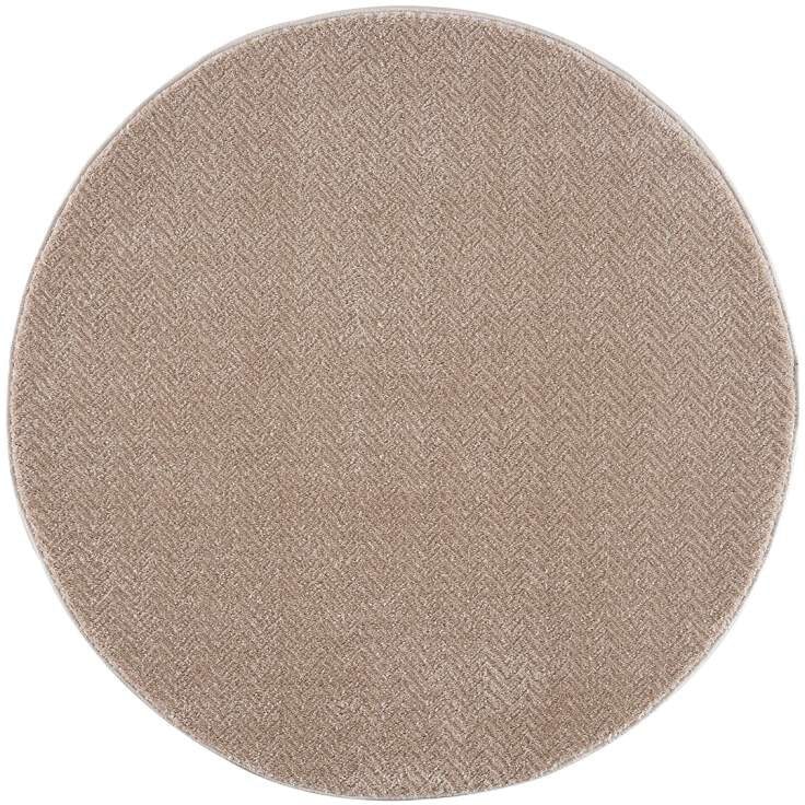 Carpet City Teppich »Friseé-Teppich FANCY805«, rund, 12 mm Höhe, Kurzflor, Einfarbig, 3D-Optik, Zickzack Look