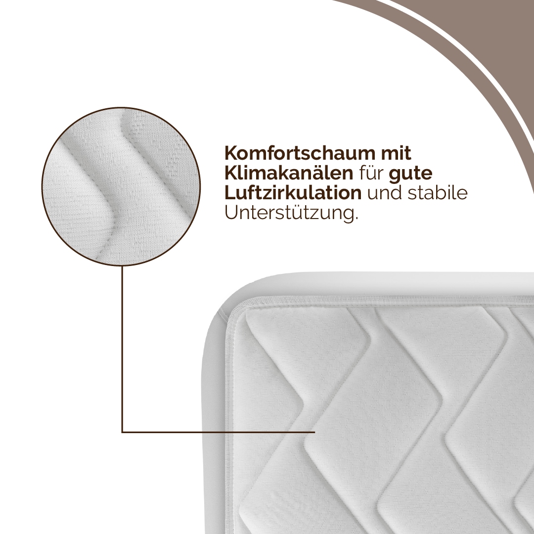 DI QUATTRO Matelas mousse confort »Matratze Airy Form 15, Matratze in verschiedenen Grössen erhältlich« 15 cm hoch Raumgewicht: 28 kg/m³ 1 cuis tlg. Die Matratze, die atmet. Besonders atmungsaktiver Kern. Top bewertet.