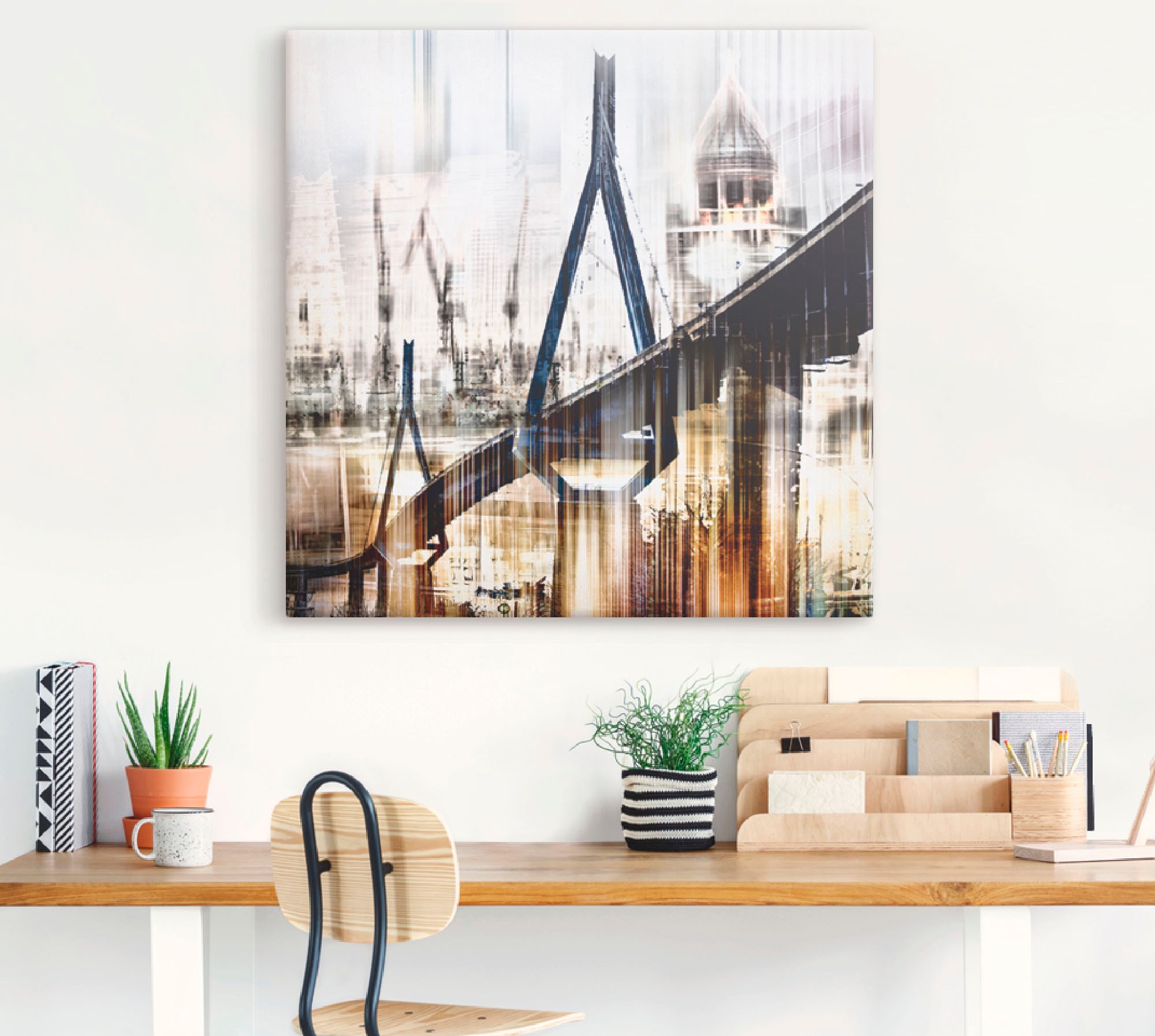 Artland Wandbild »Hamburg Skyline Collage III«, Deutschland, (1 St.), als Leinwandbild, Wandaufkleber in verschied. Grössen