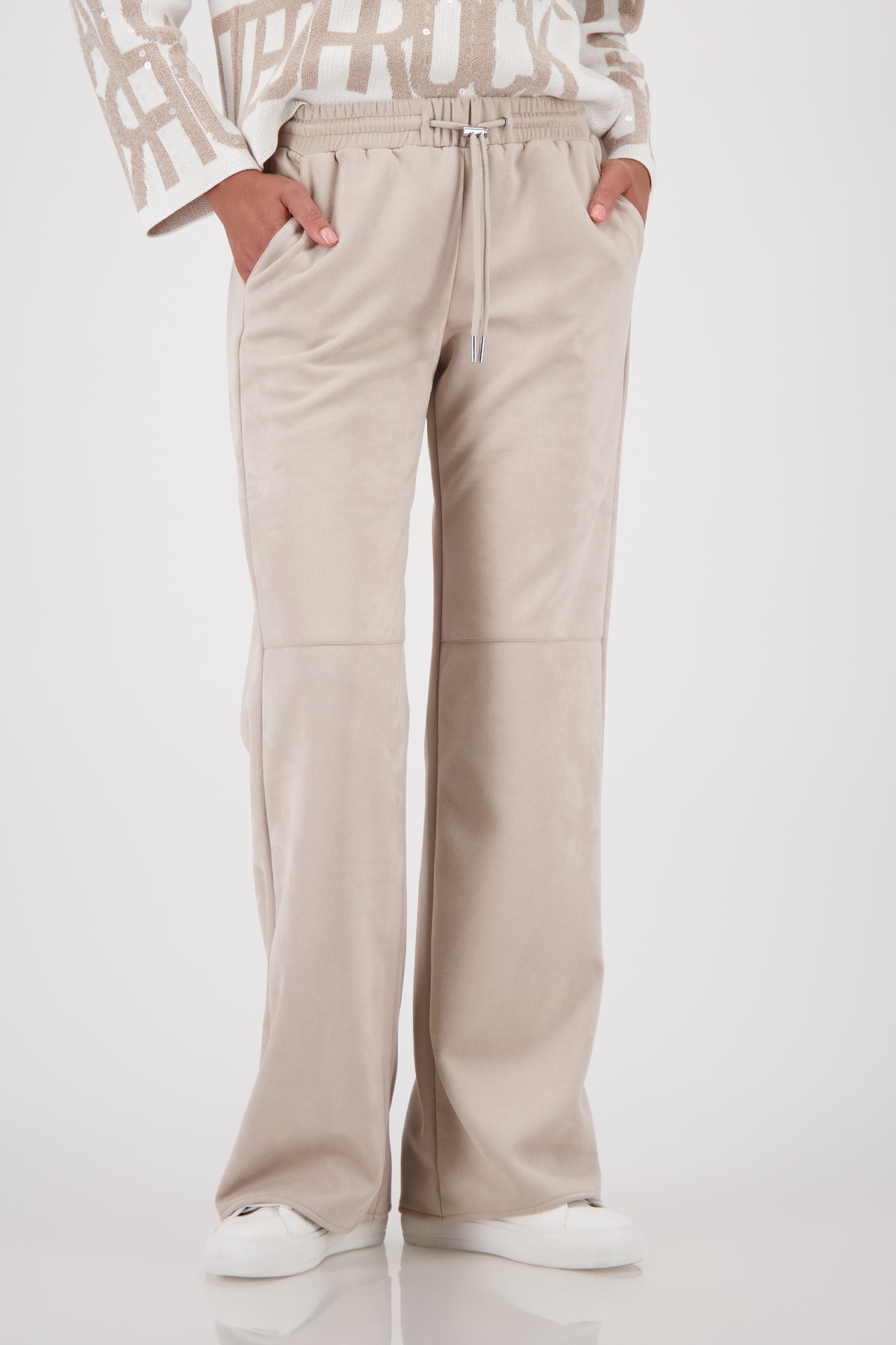 Image of Monari Jogger Pants "Hose Velours 83cm" Regular fit, Straight leg