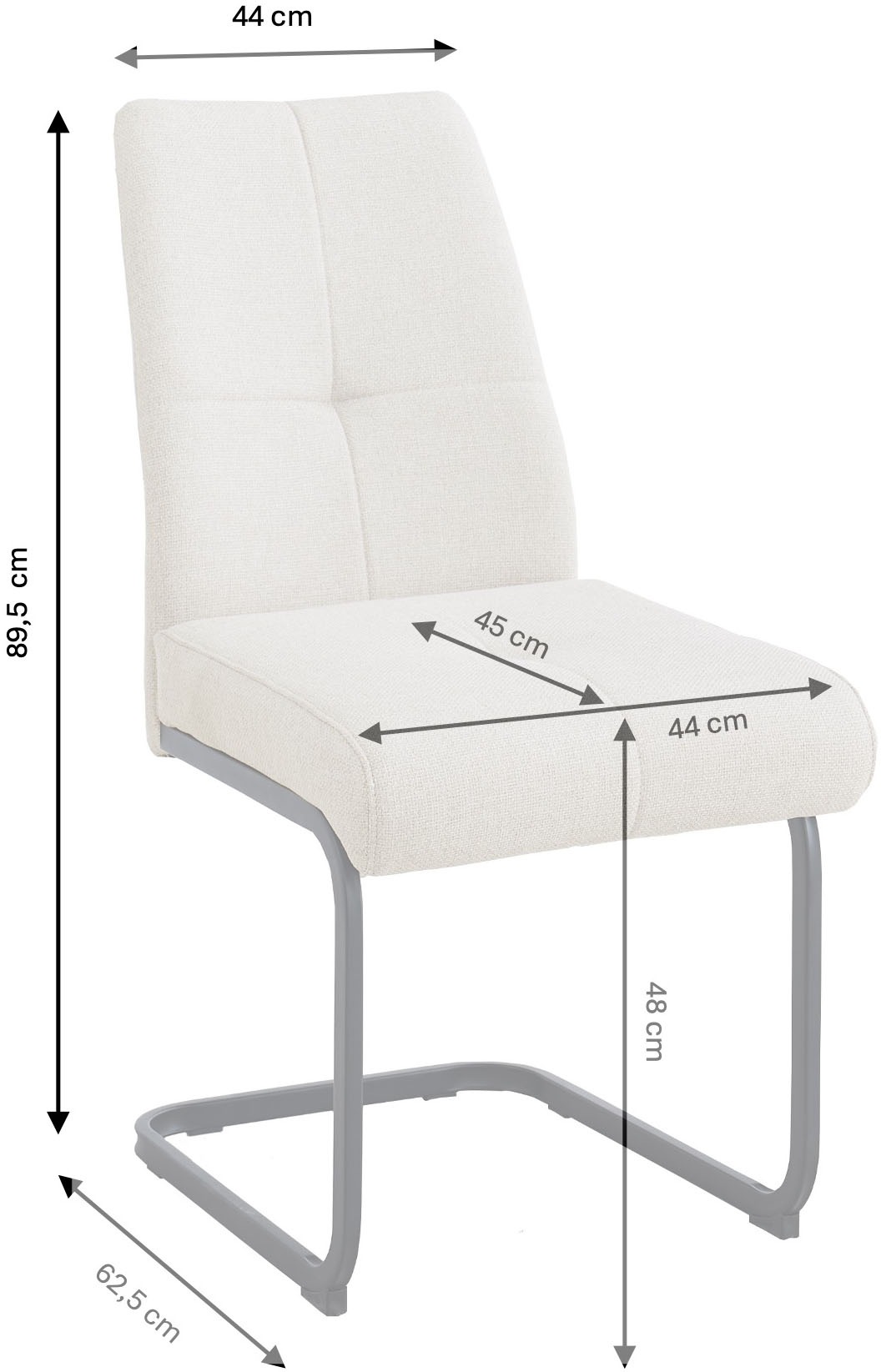 GOODproduct Freischwinger »Alabama« (Set) 2 Stk.gemütlicher Esszimmerstuhl mit Federkern und robustem Webstoff