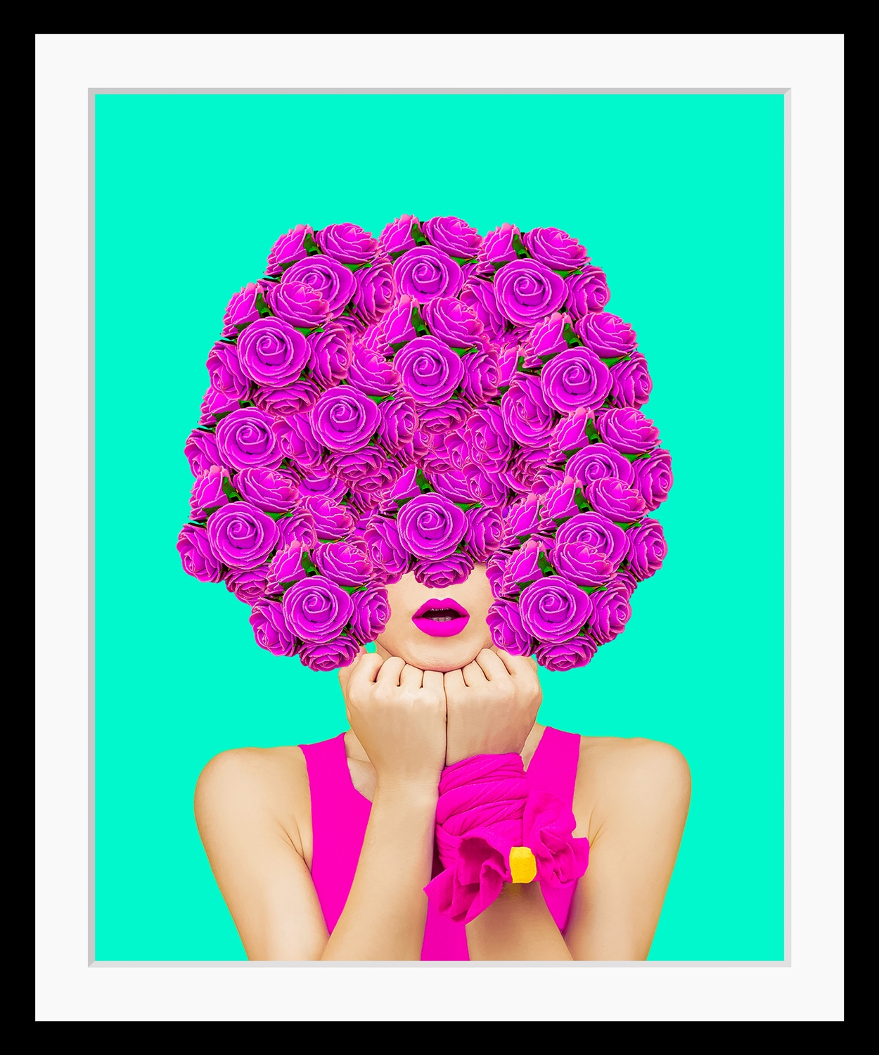 Image of queence Bild "Victoria" Bilder von Frauen Blumen Frau Kunst HD Premium Poster-Druck inkl. Holzrahmen
