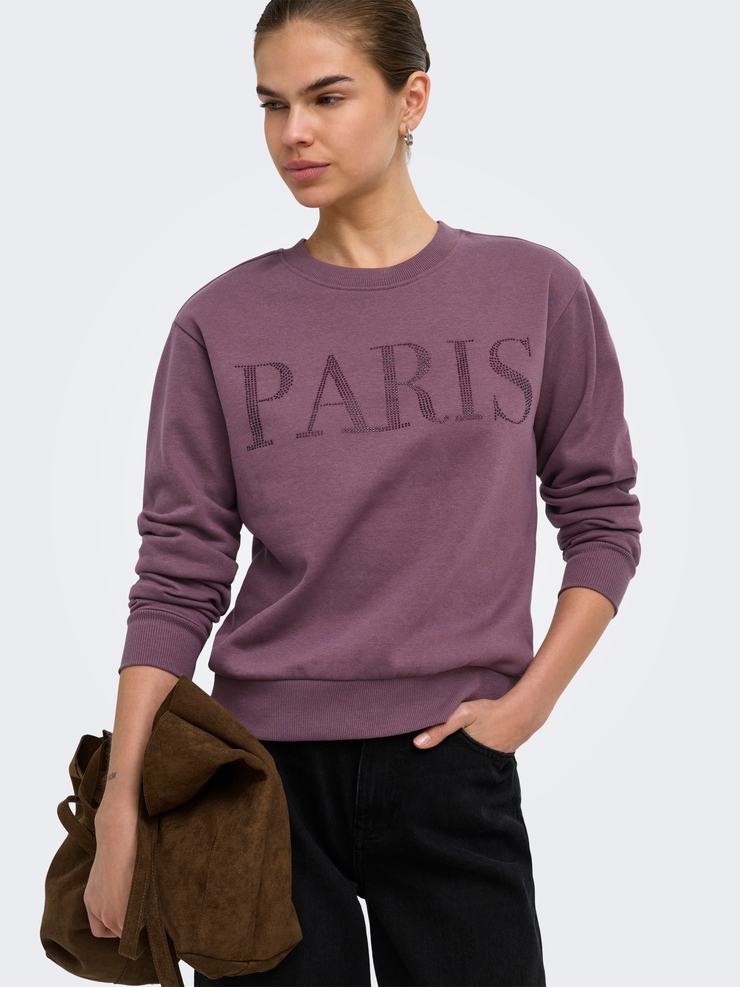JDY Sweat-shirt »JDYPARIS L/S EMB SWEAT JRS NOOS«, mélange coton, coupe régulière
