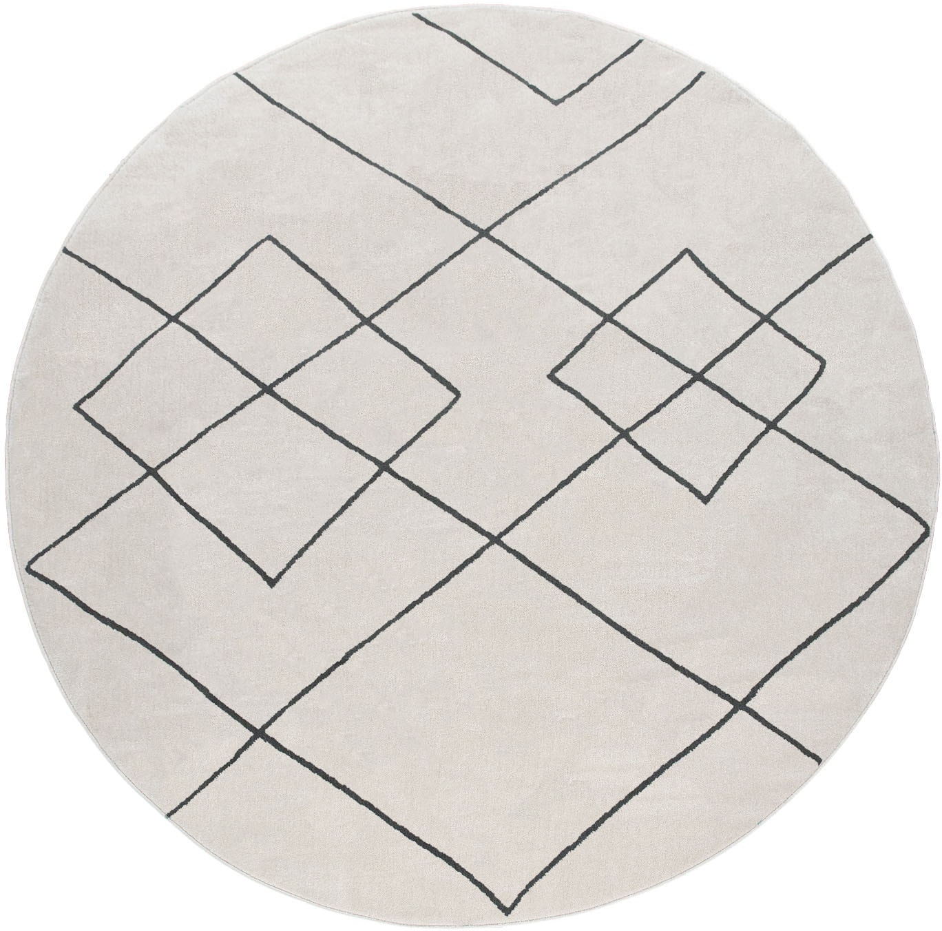 Image of Paco Home Teppich "Haral 785" rund 9 mm Höhe Kurzflor, Scandi Design, Rauten Motiv