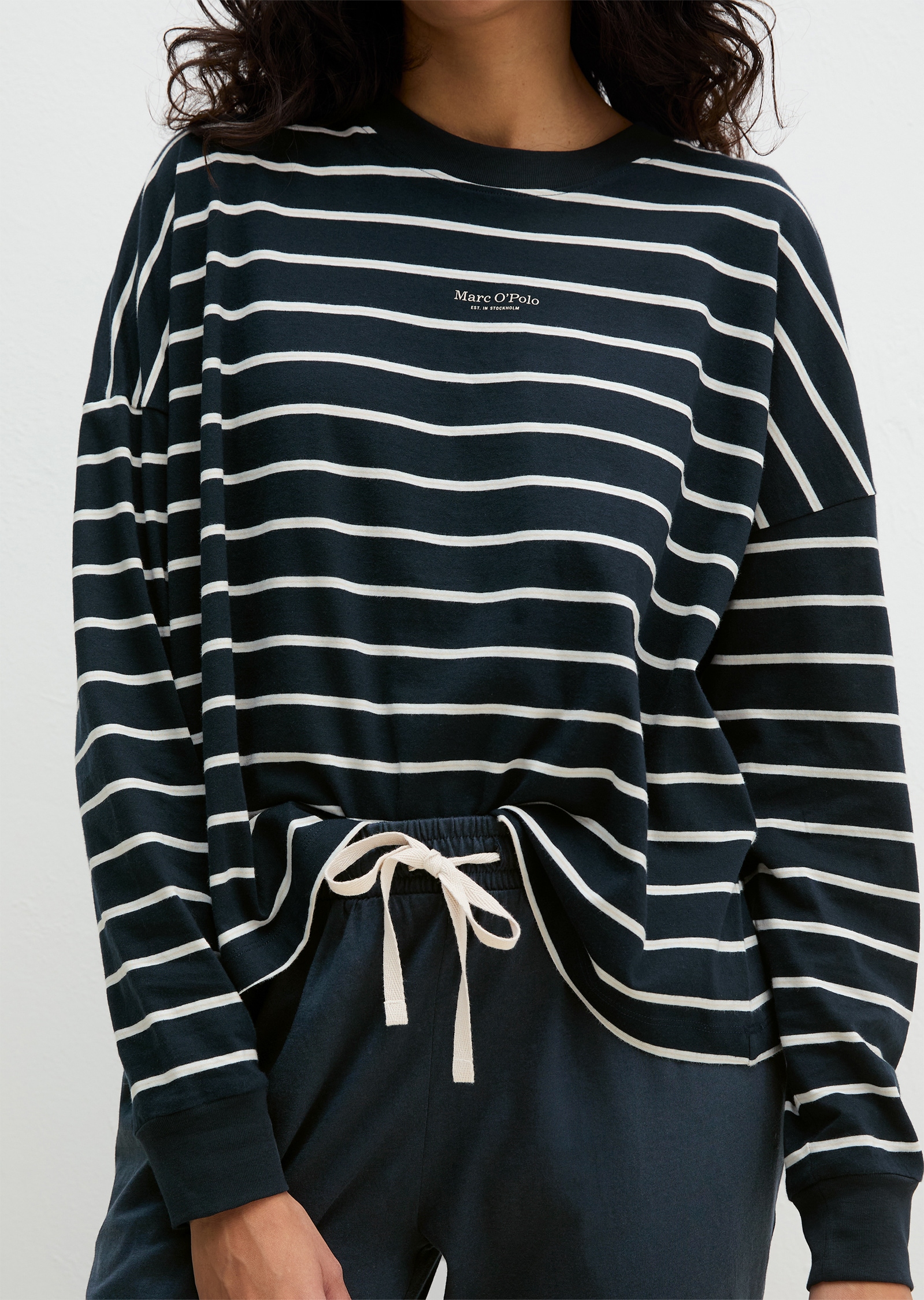 Marc O'Polo Pyjama »Mix N Match Cotton Pyjama Set Long« 2tlg., 2 pièces mit langem Arm und seitlichen Taschen