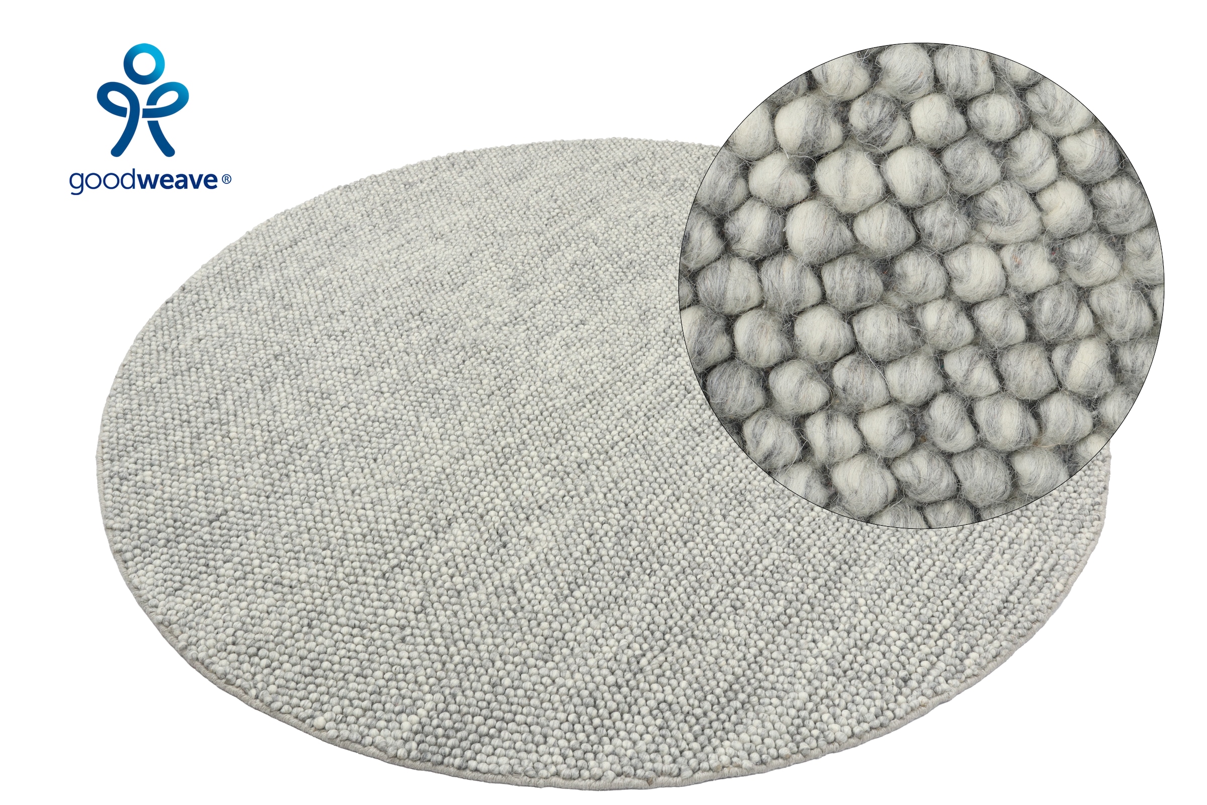GOODproduct Wollteppich »Wolly, Wolle« rund 14 mm Höhe handgewebt, Handweb Teppiche, Wohnzimmer, Schlafzimmer, Esszimmer