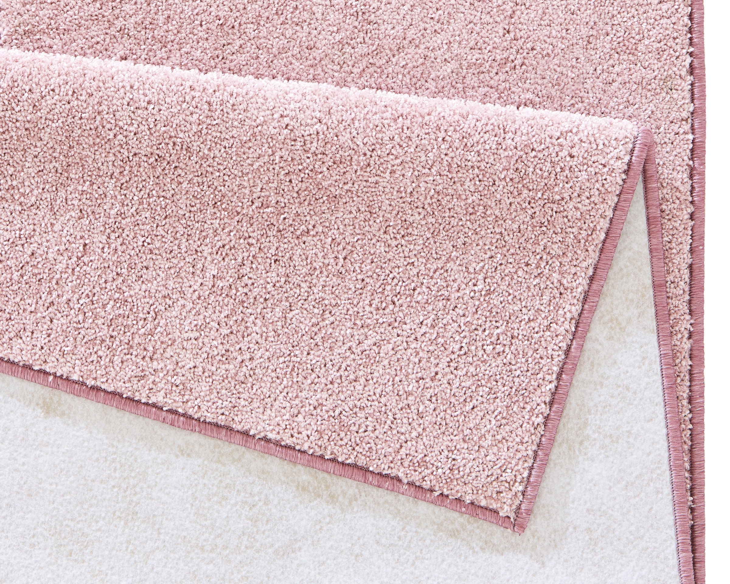 HANSE Home Teppich »Pure 100 Kurzflor«, rechteckig, 13 mm Höhe, Kurzflor, uni, umkettelt, Läufer, Wohnzimmer, Kinderzimmer, Flur