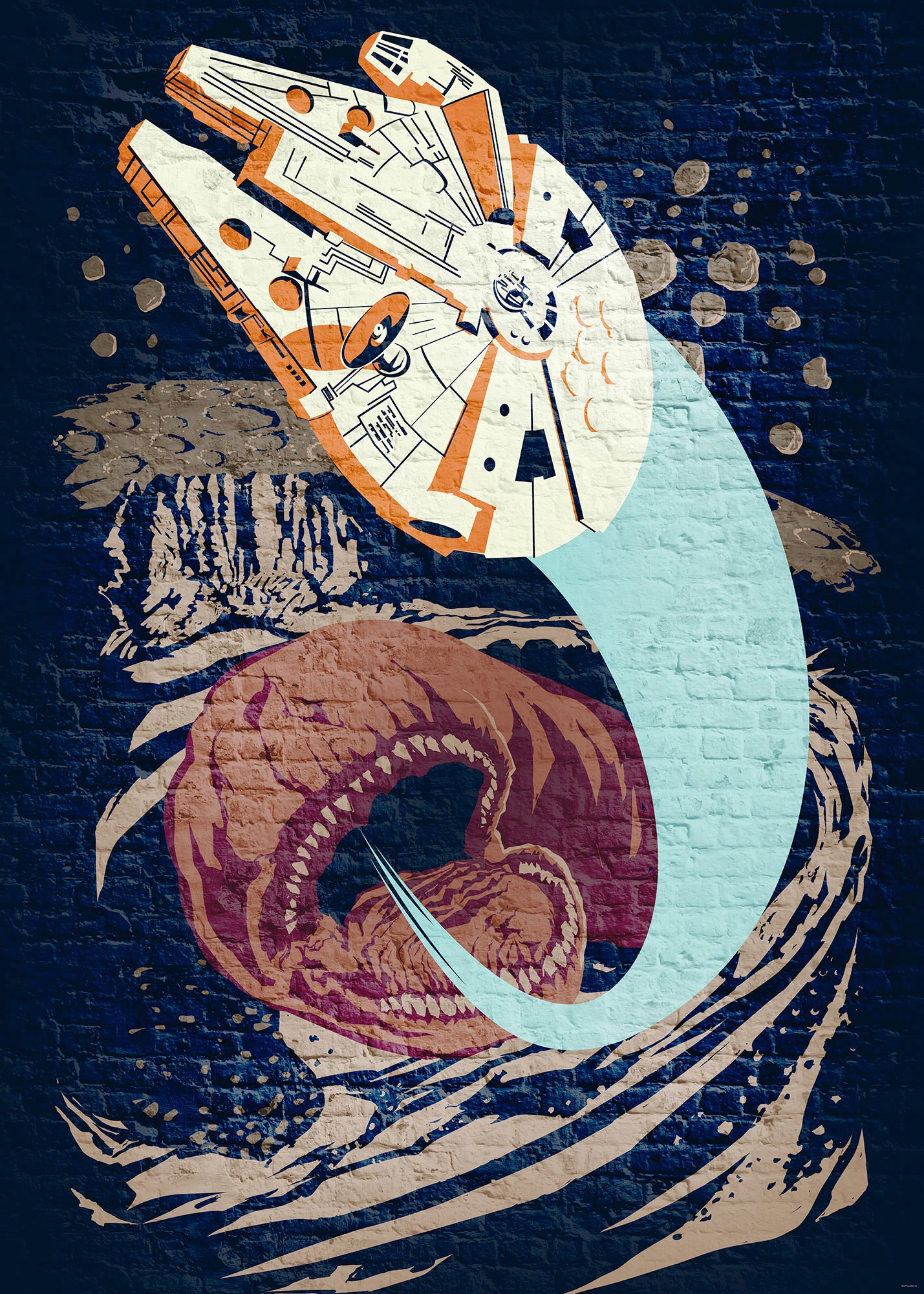 Image of Komar Fototapete »Star Wars Classic Concrete Asteroid Worm«, futuristisch-mehrfarbig-Weltall bei Ackermann Versand Schweiz