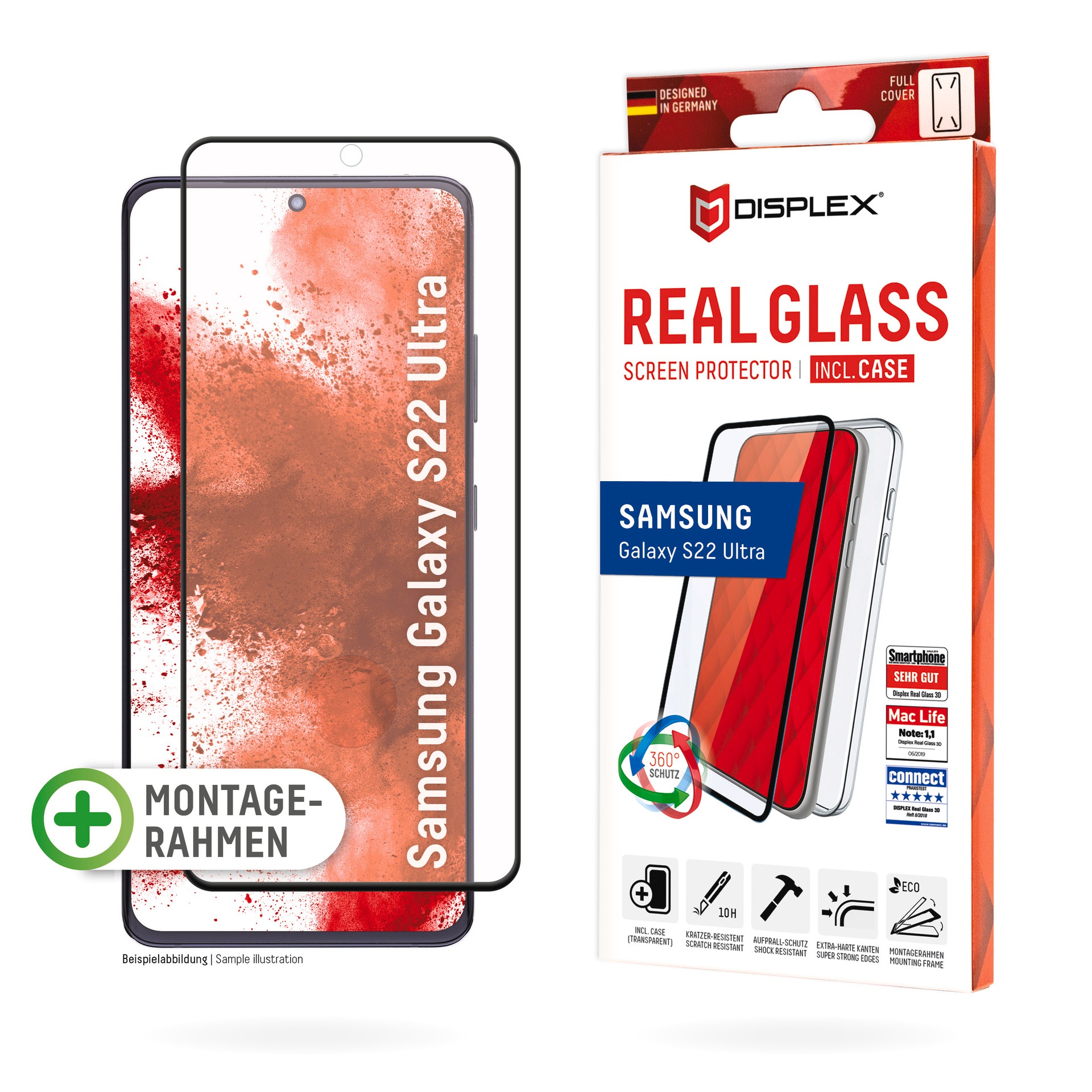 Image of Displex Displayschutzglas »Real Glass 3D + Case Samsung S22 Ultra«, (1 St.) bei Ackermann Versand Schweiz
