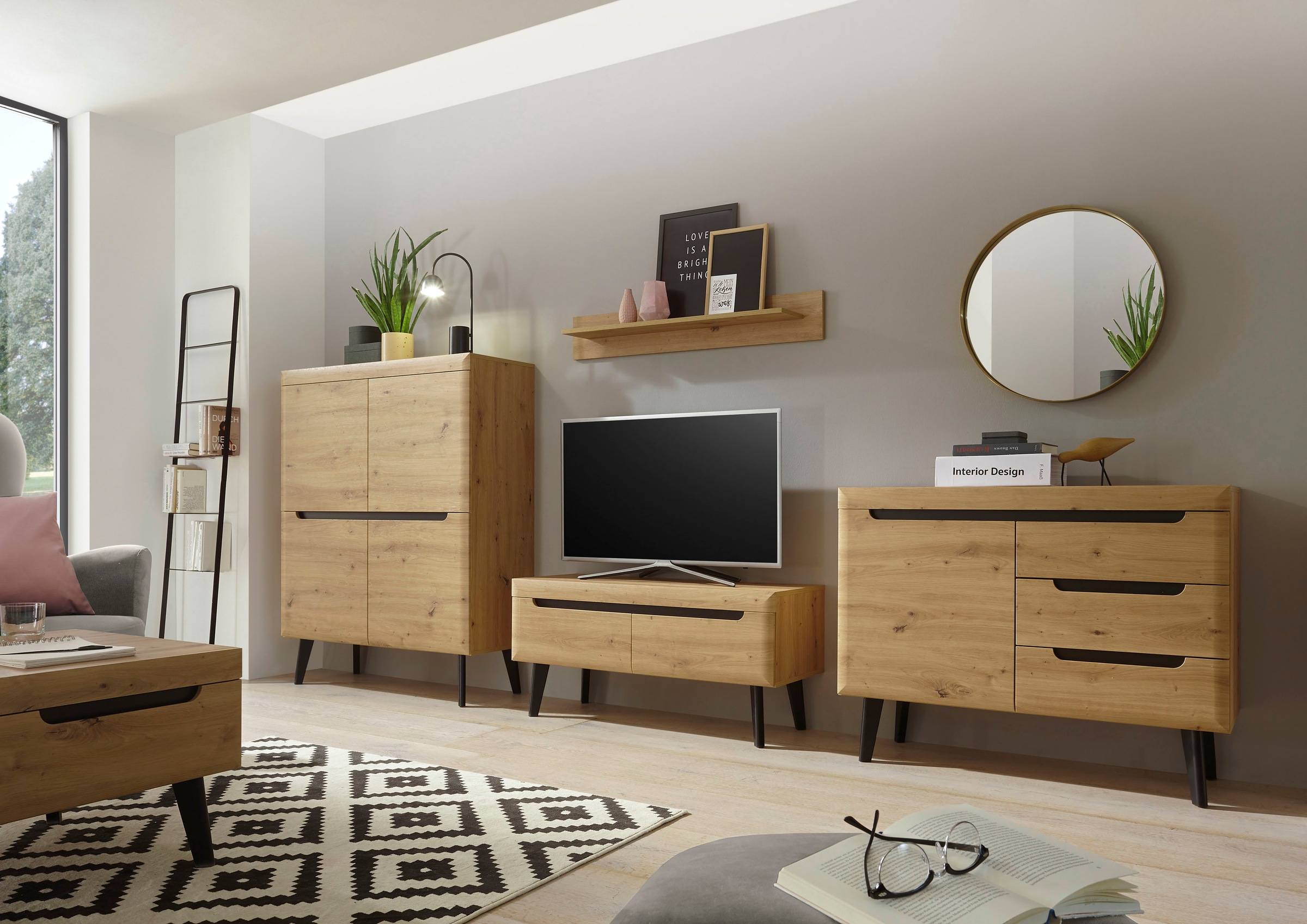 Home affaire Wohnwand »Torge, Anbauwand, Schrankwand, Mediawand, Wohnzimmer-Set« 4 Stk. tlg.