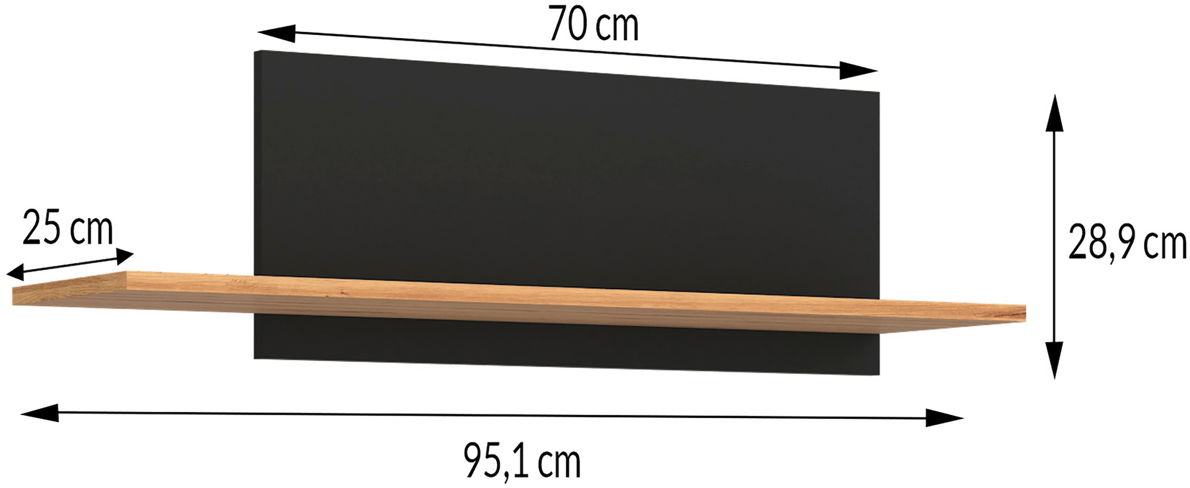 GOODproduct Wandregal »Wandboard, Praktisch, für jeden Raum, trendfarbig« perfekt zur Gestaltung moderner Wände, Breite 95cm